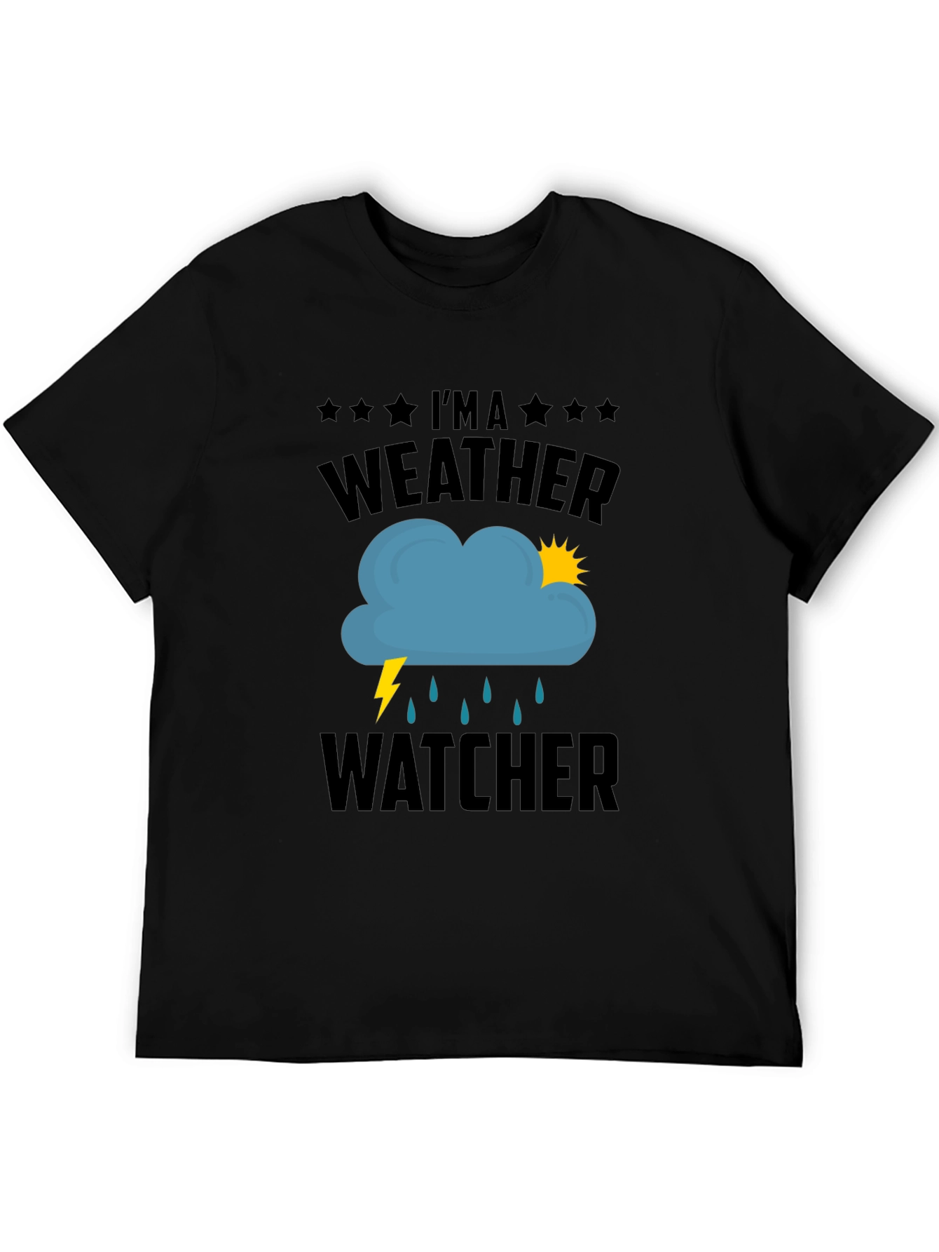 Weather Watcher Graphic T-Shirt - Black Cotton Tee