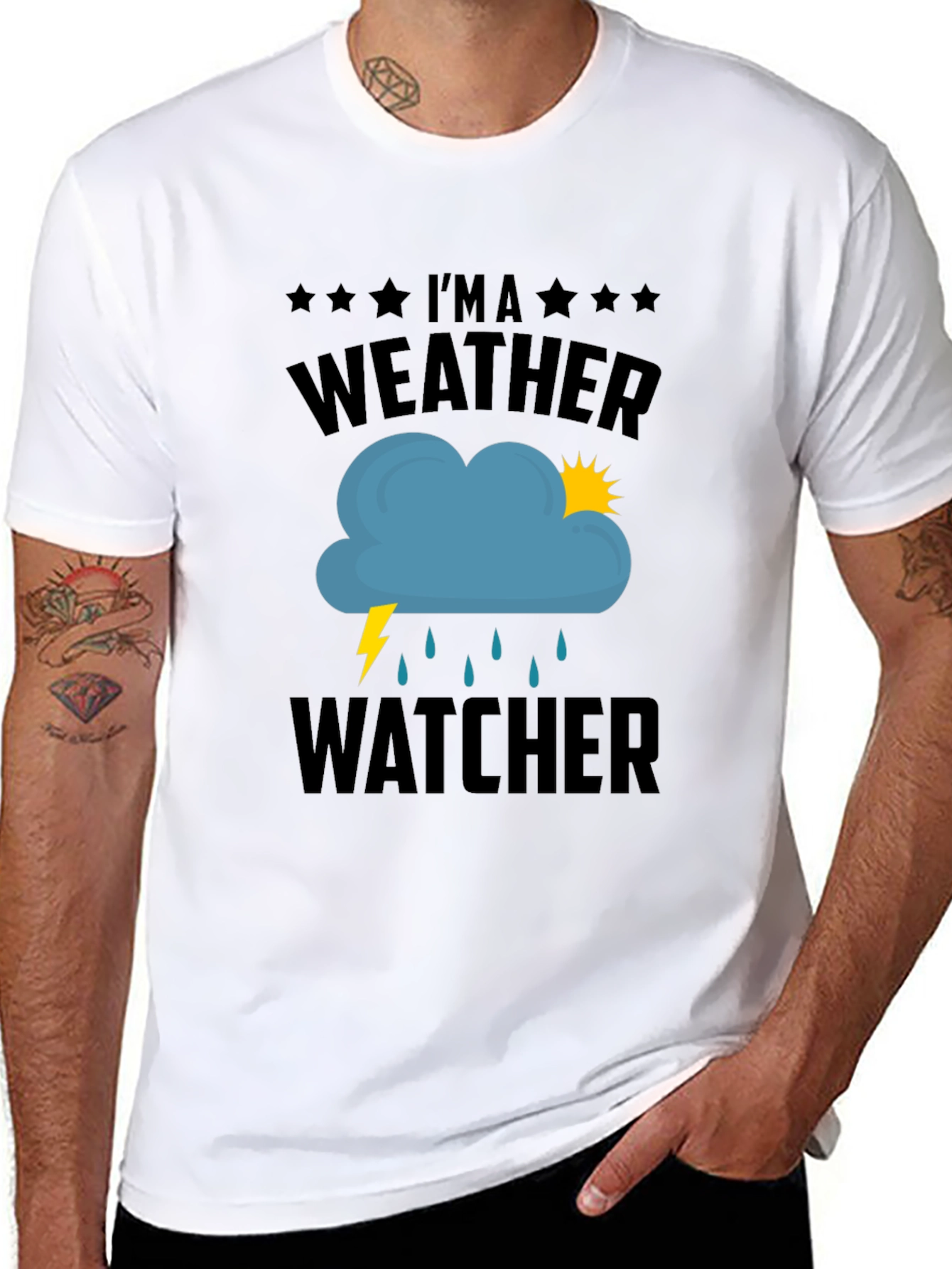 Weather Watcher Graphic T-Shirt - Black Cotton Tee