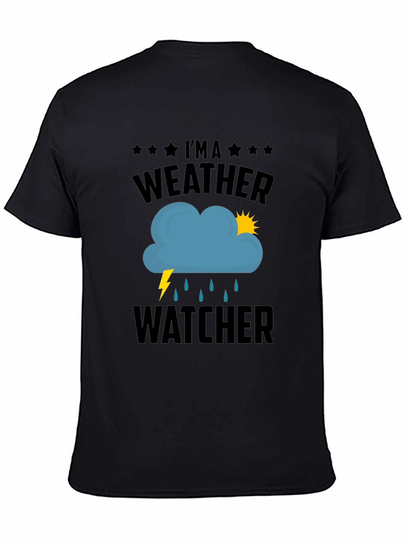 Weather Watcher Graphic T-Shirt - Black Cotton Tee