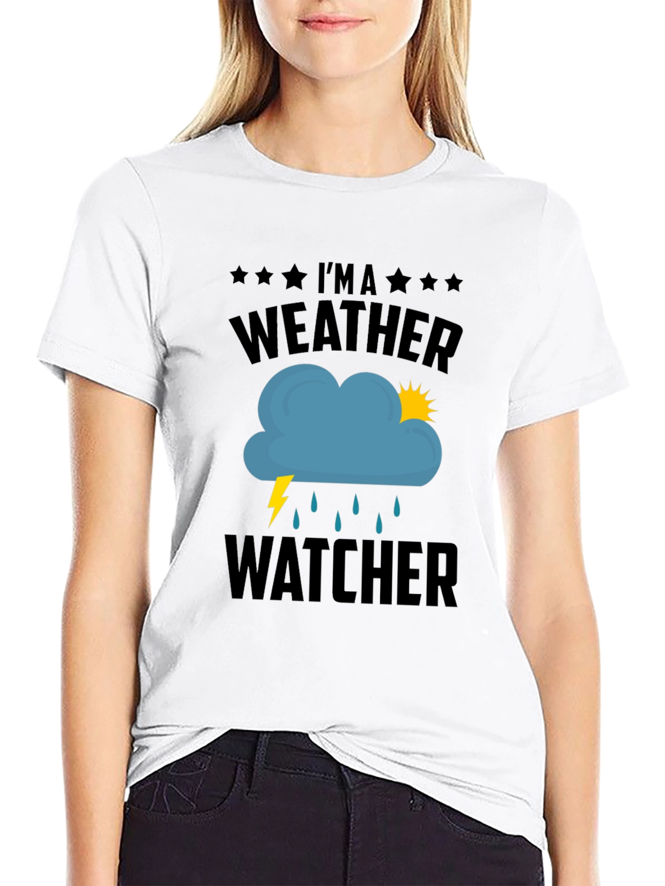 Weather Watcher Graphic T-Shirt - Black Cotton Tee