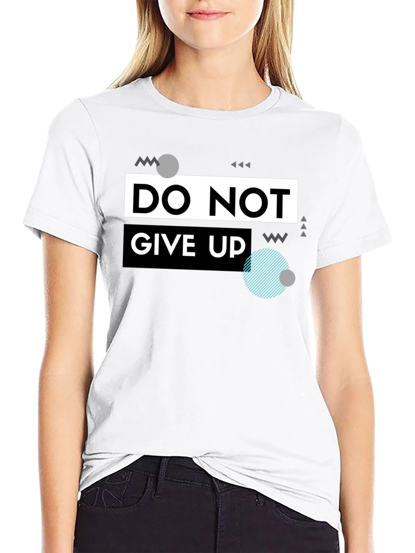 Do Not Give Up Graphic T-Shirt - Black