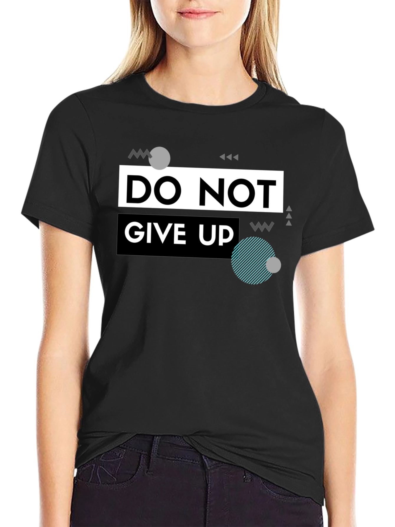 Do Not Give Up Graphic T-Shirt - Black