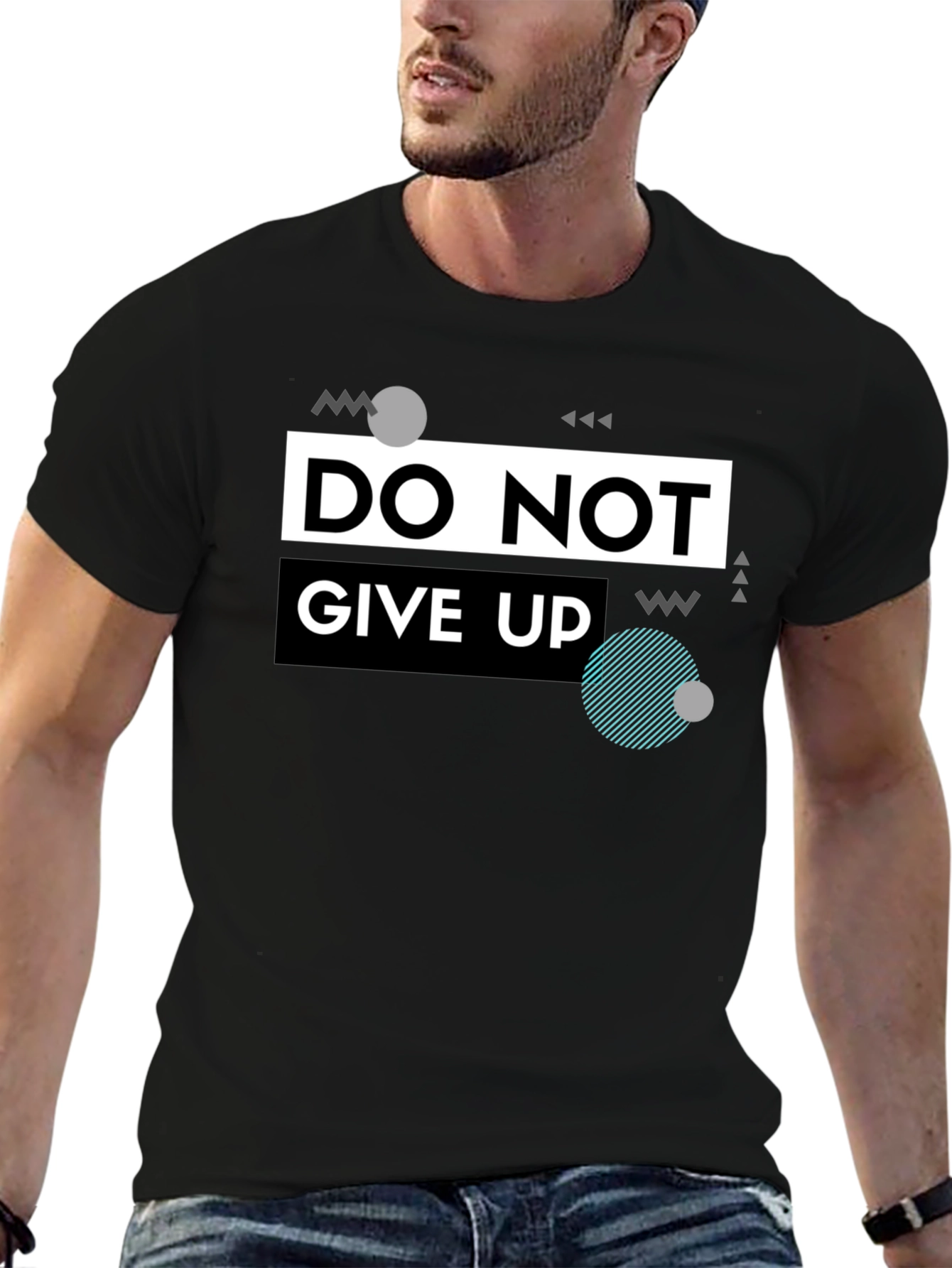 Do Not Give Up Graphic T-Shirt - Black