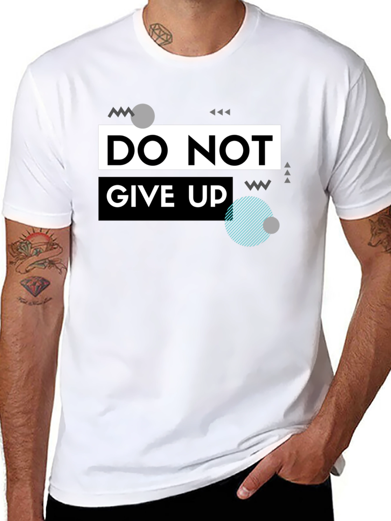 Do Not Give Up Graphic T-Shirt - Black