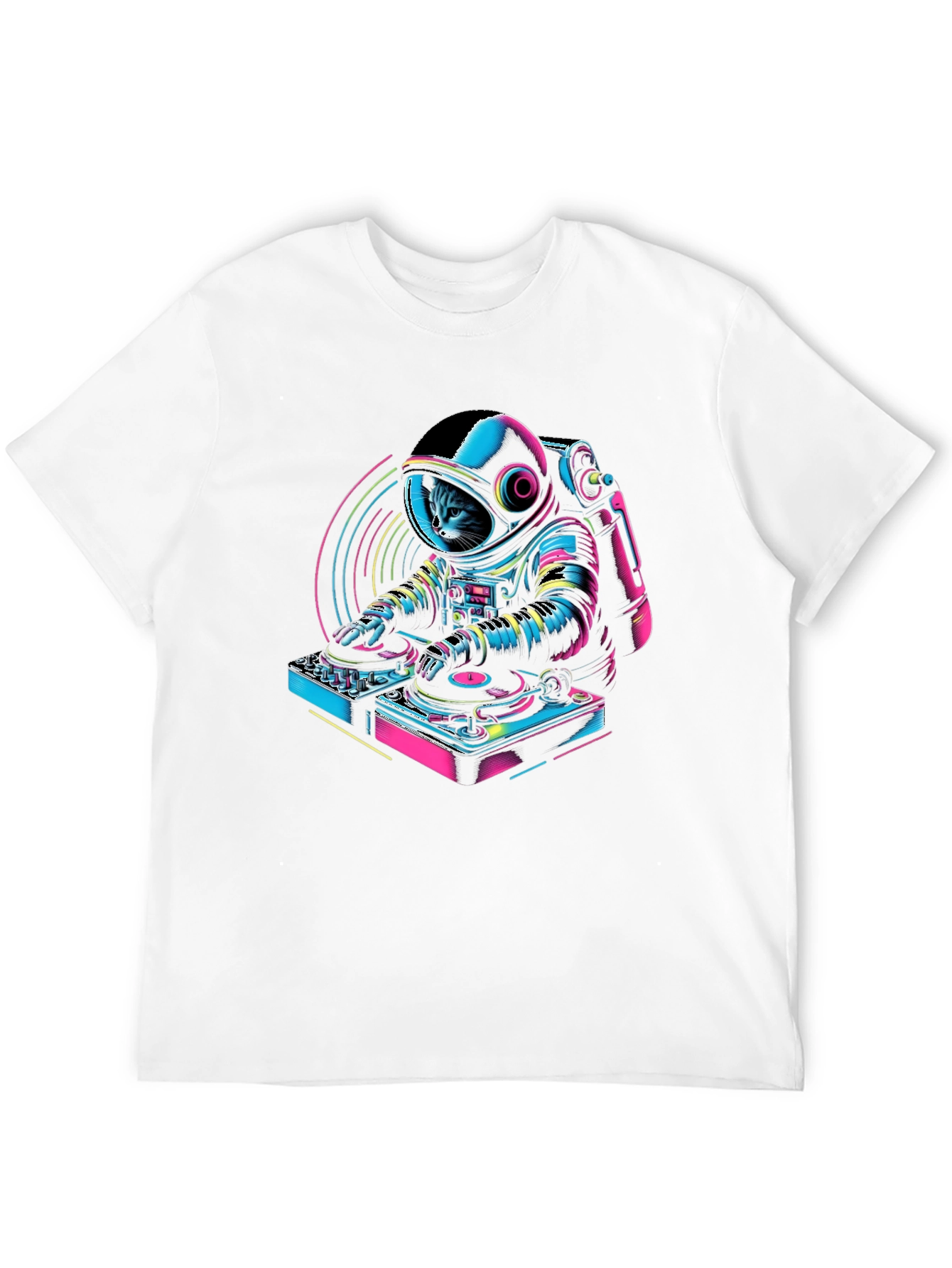 DJ Astro Cat Black T-Shirt