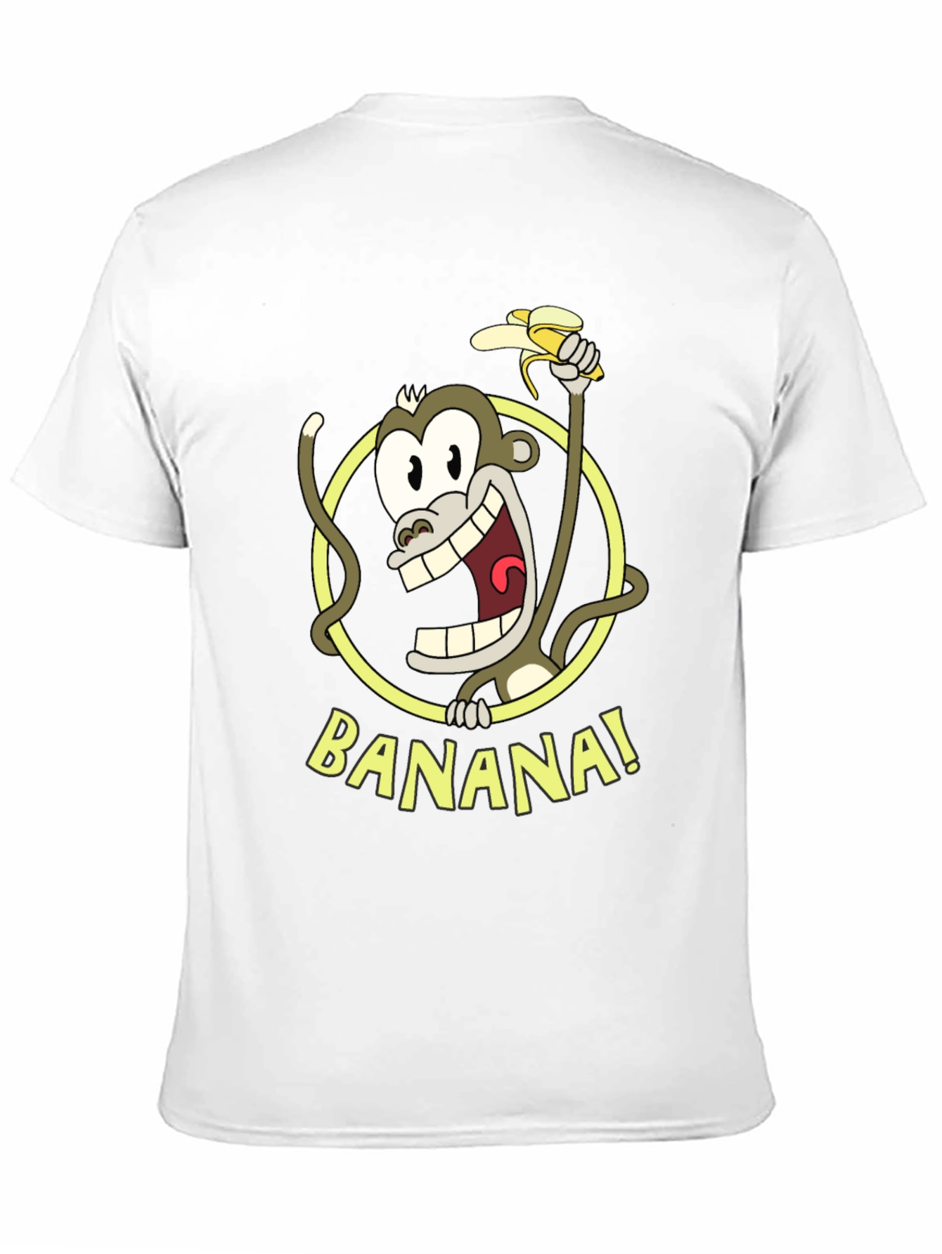 Funny Monkey Banana Graphic Tee - Black Cotton T-Shirt