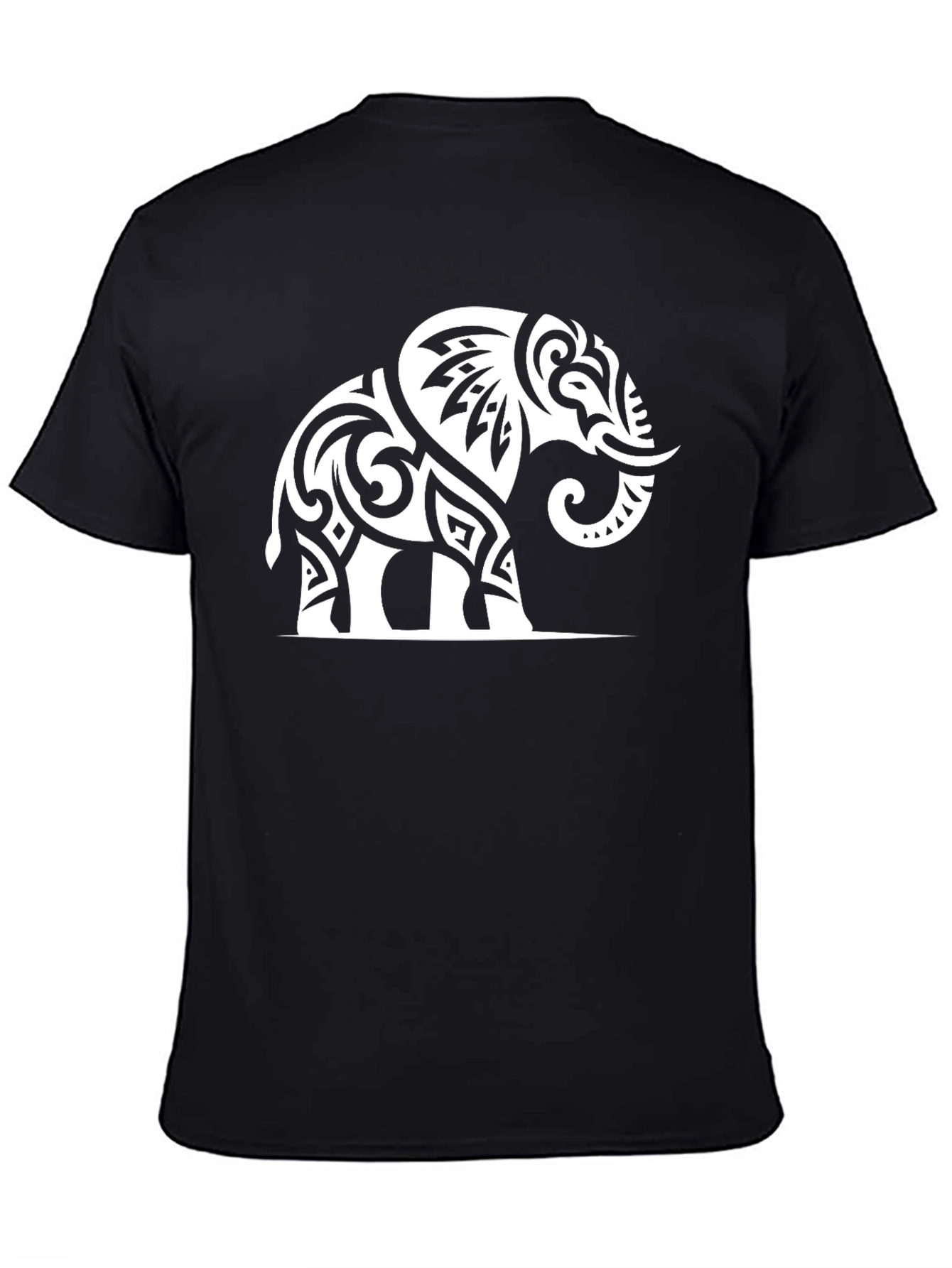 Tribal Elephant Graphic Tee - Black