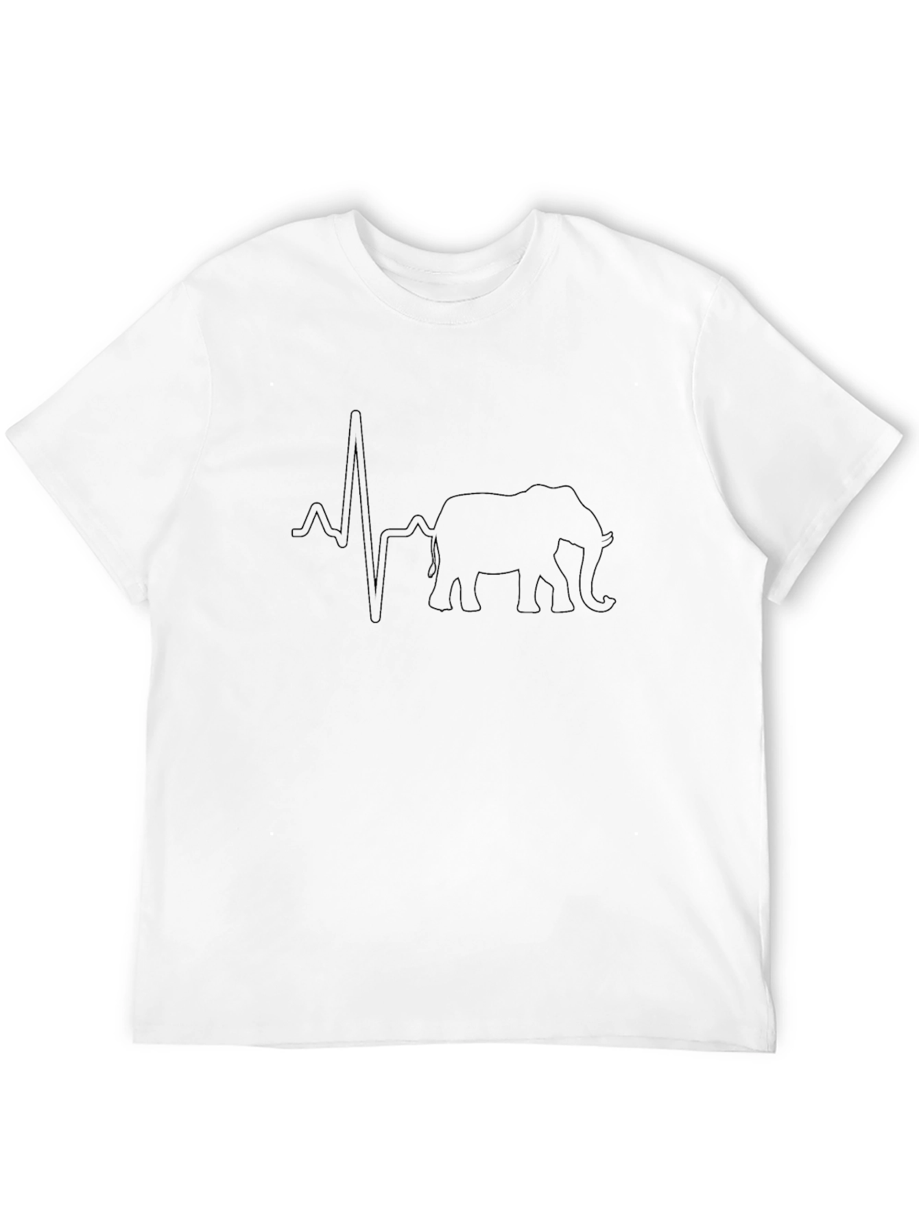 Elephant Heartbeat Graphic Tee - Modern Animal Lover Shirt