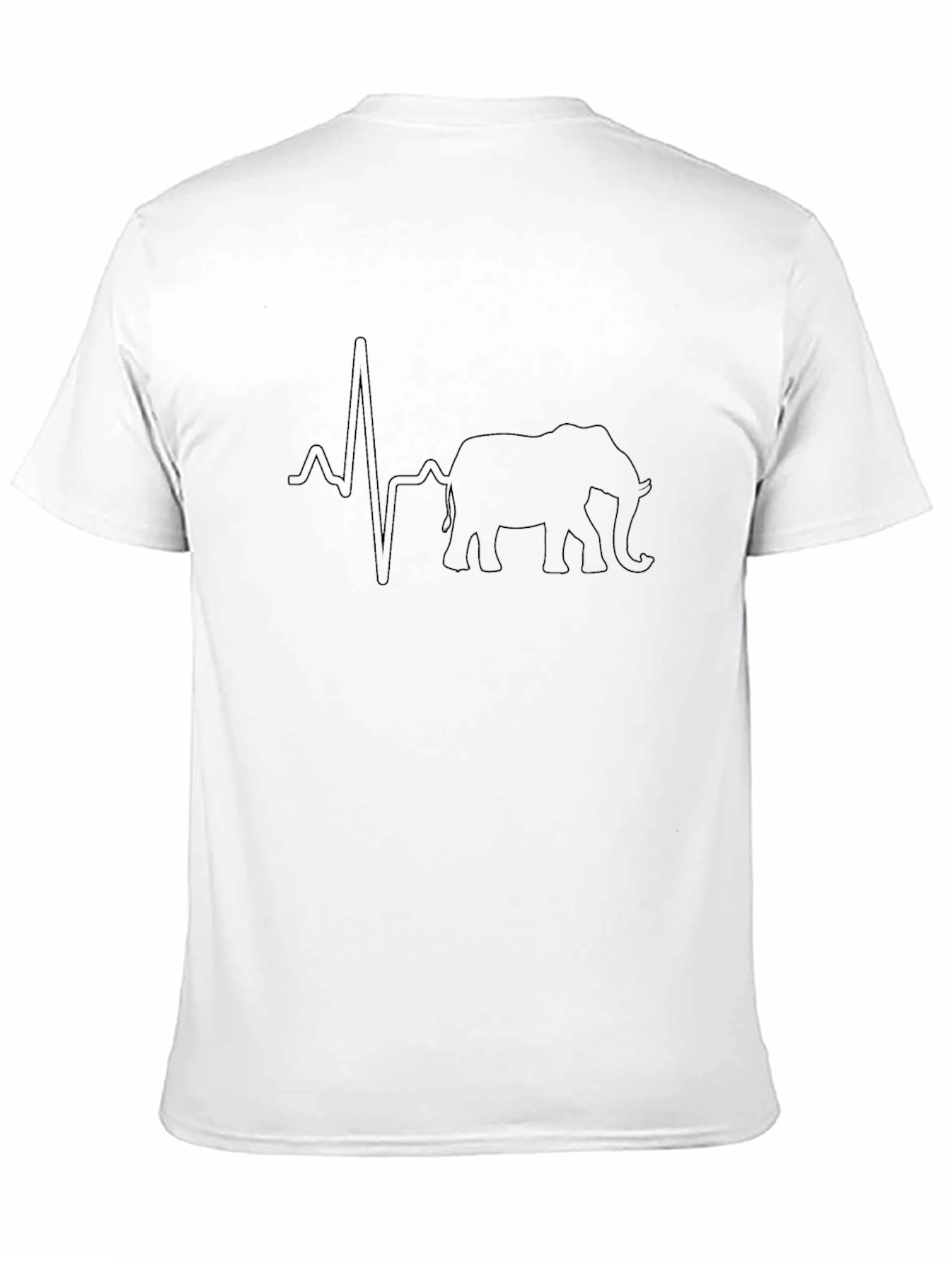 Elephant Heartbeat Graphic Tee - Modern Animal Lover Shirt