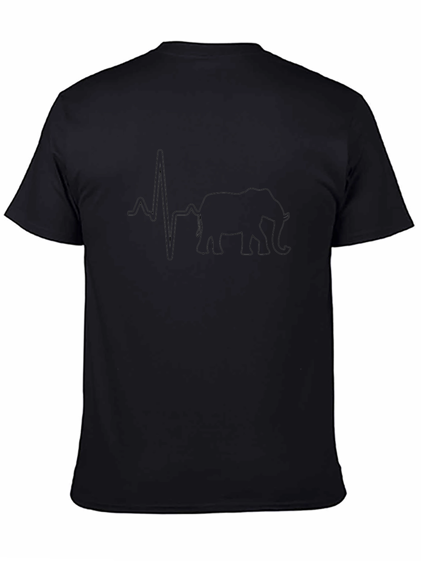 Elephant Heartbeat Graphic Tee - Modern Animal Lover Shirt