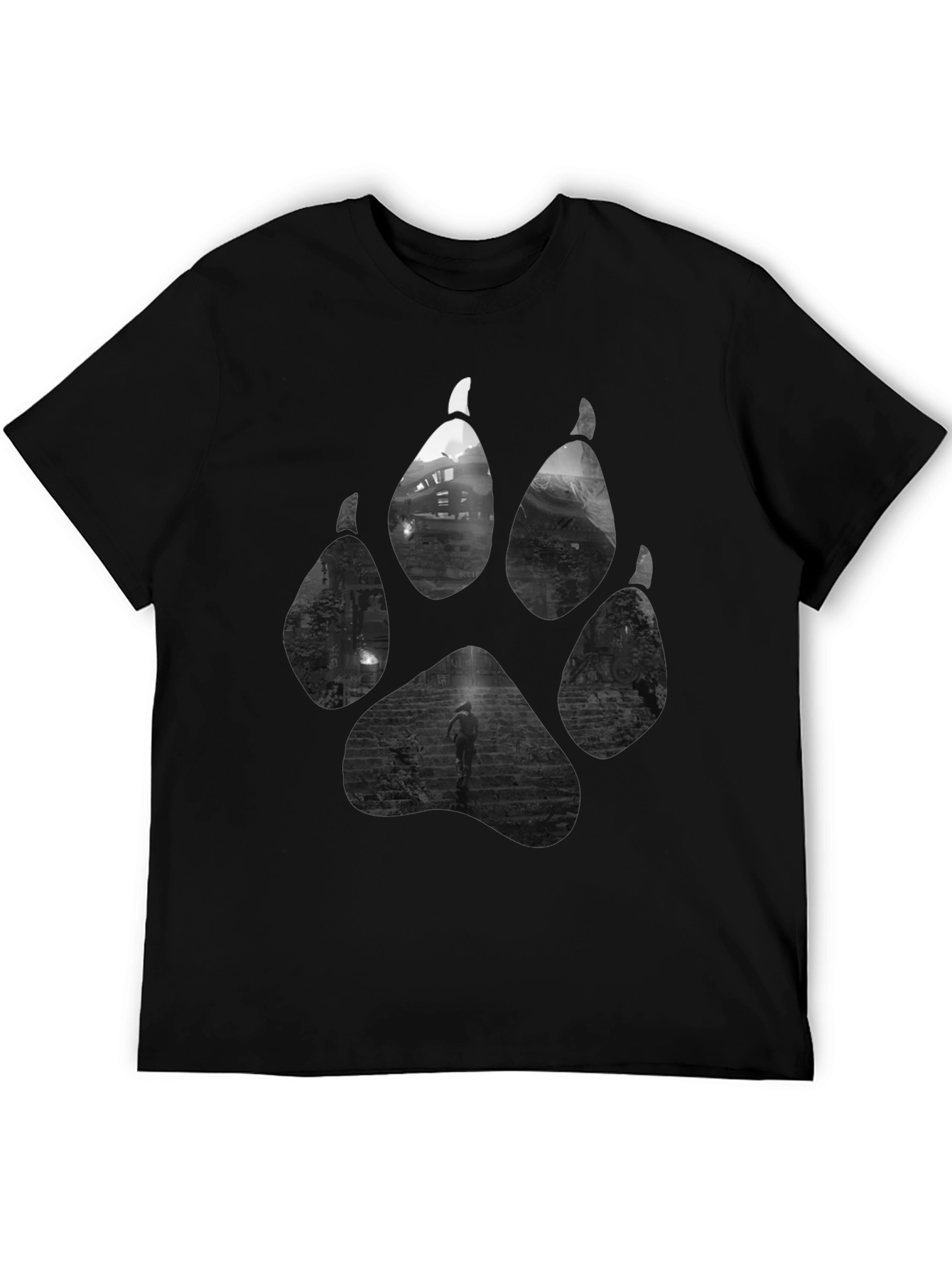 Wolf Paw Print T-Shirt - Nature Inspired Graphic Tee