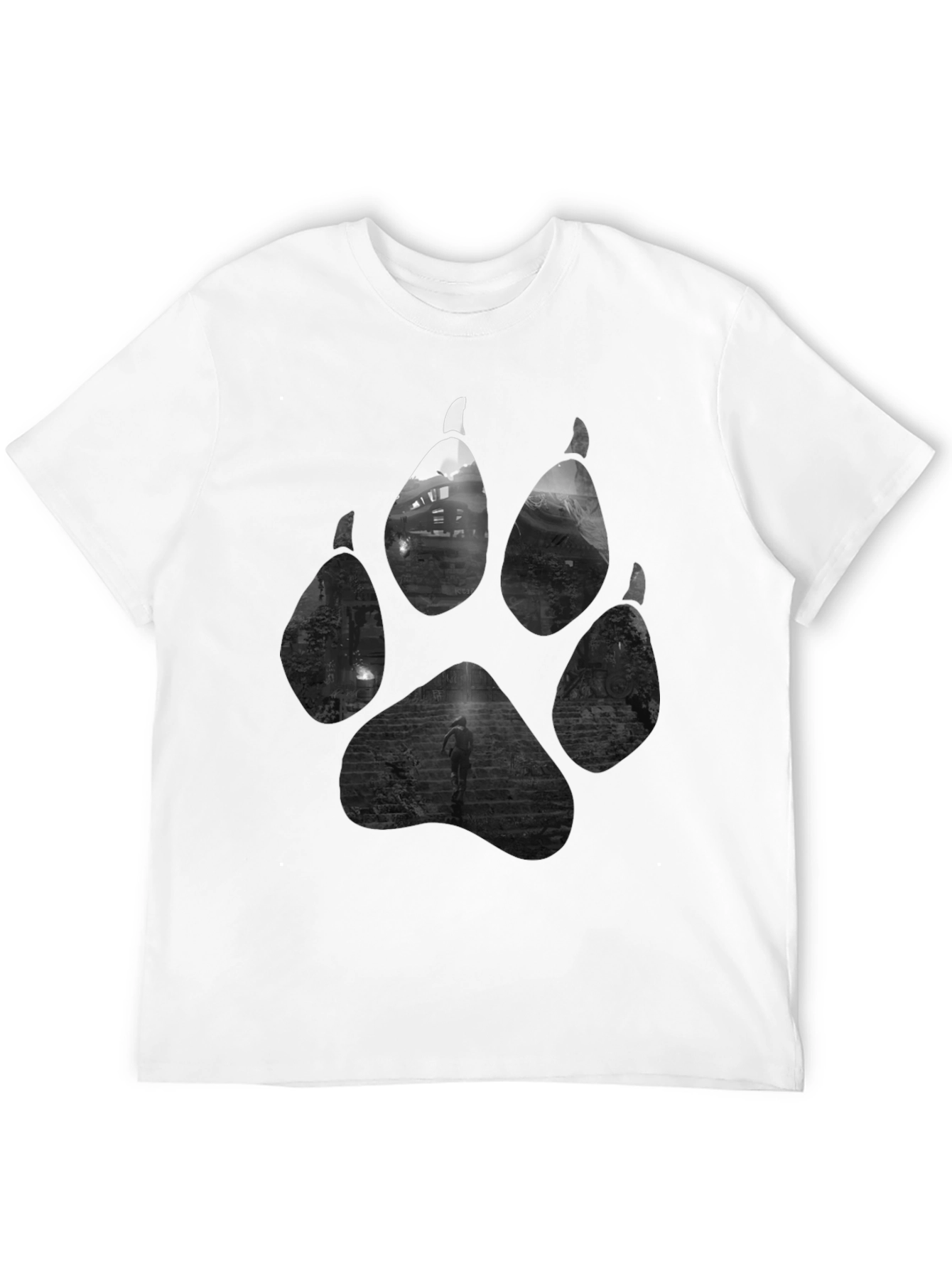 Wolf Paw Print T-Shirt - Nature Inspired Graphic Tee