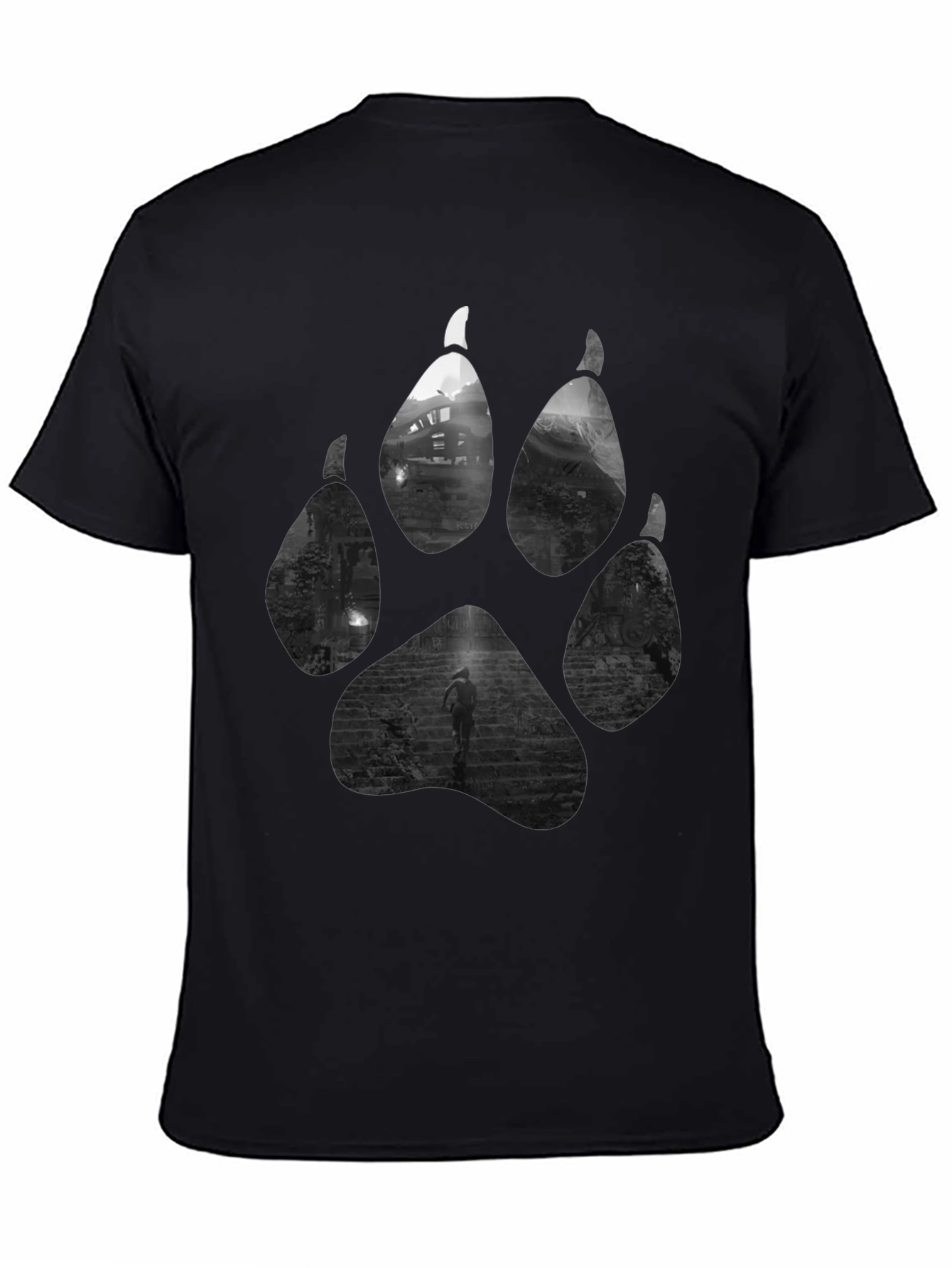 Wolf Paw Print T-Shirt - Nature Inspired Graphic Tee