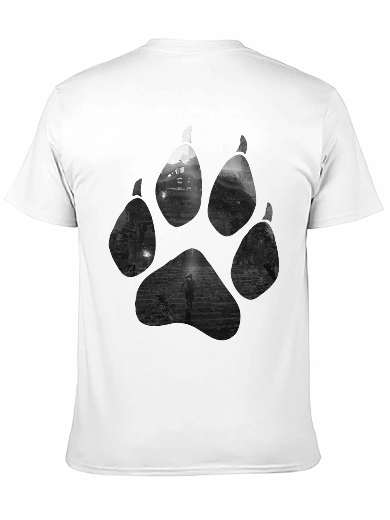 Wolf Paw Print T-Shirt - Nature Inspired Graphic Tee