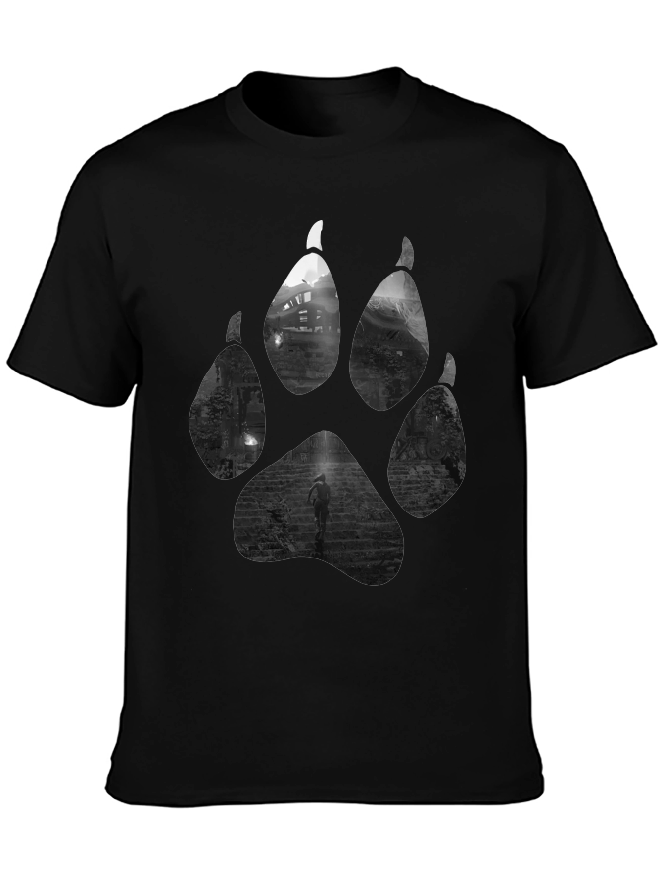 Wolf Paw Print T-Shirt - Nature Inspired Graphic Tee