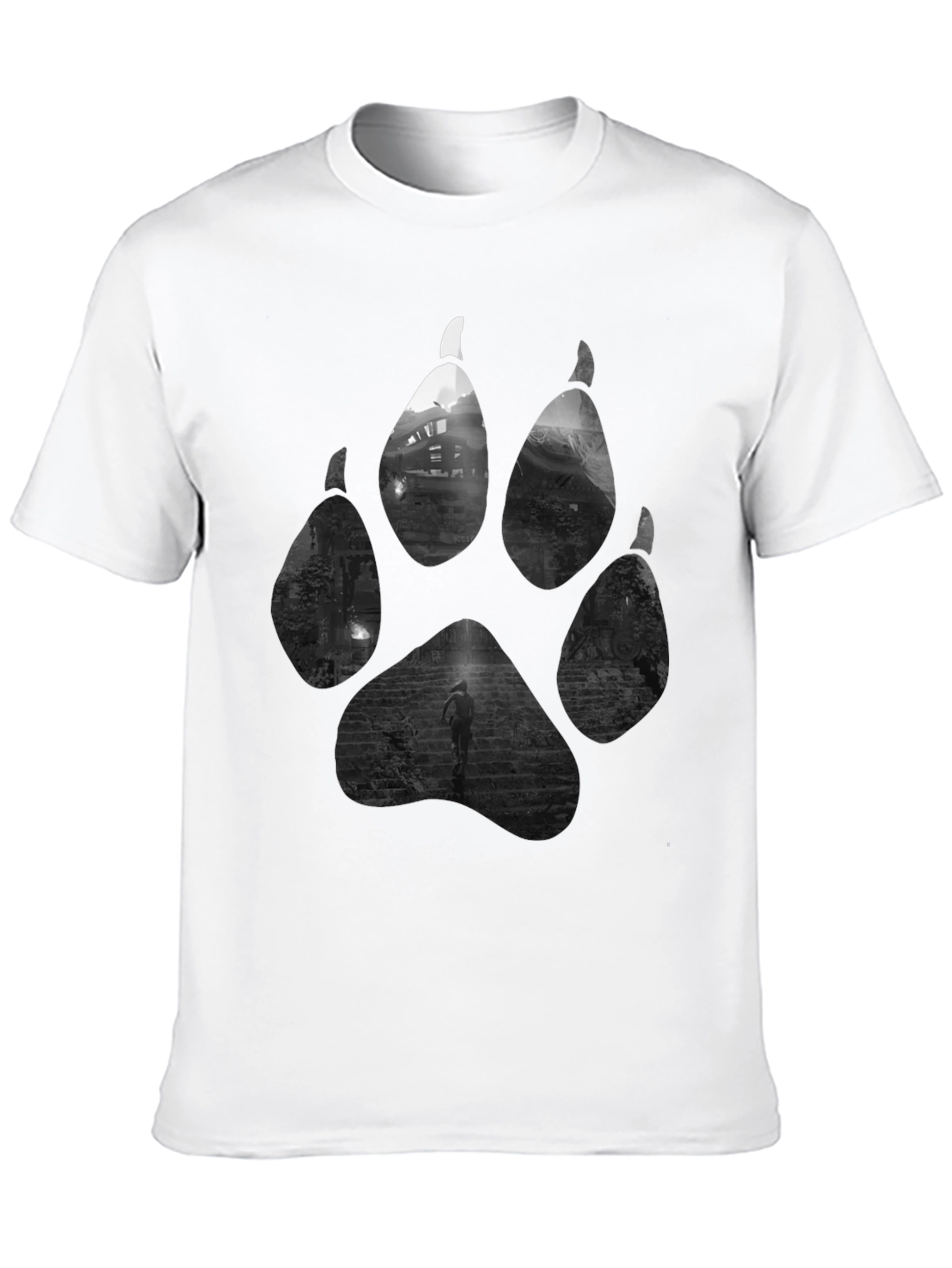Wolf Paw Print T-Shirt - Nature Inspired Graphic Tee