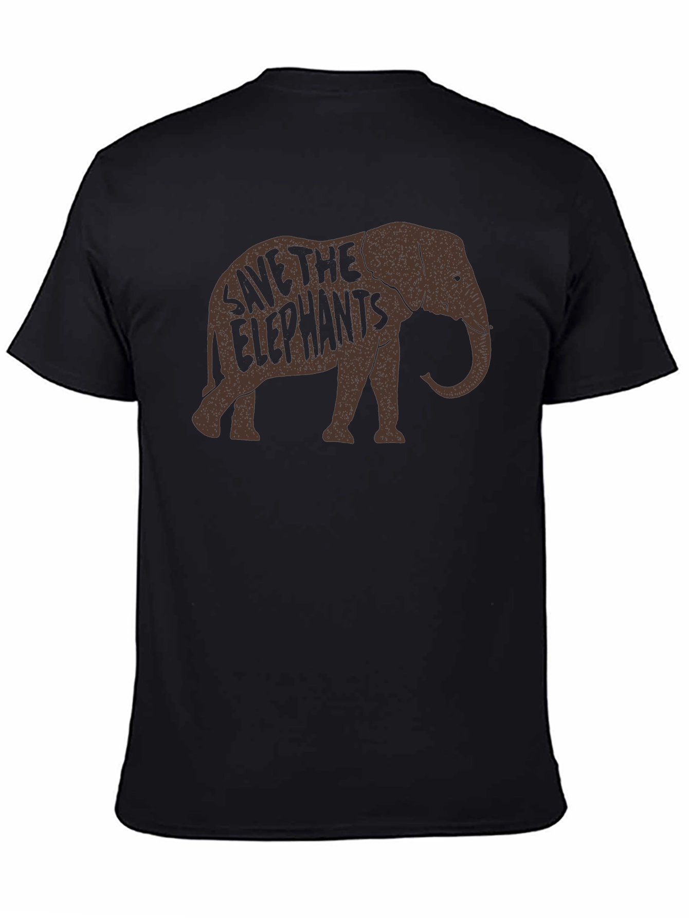 Save the Elephants Graphic Tee - Black Cotton T-Shirt