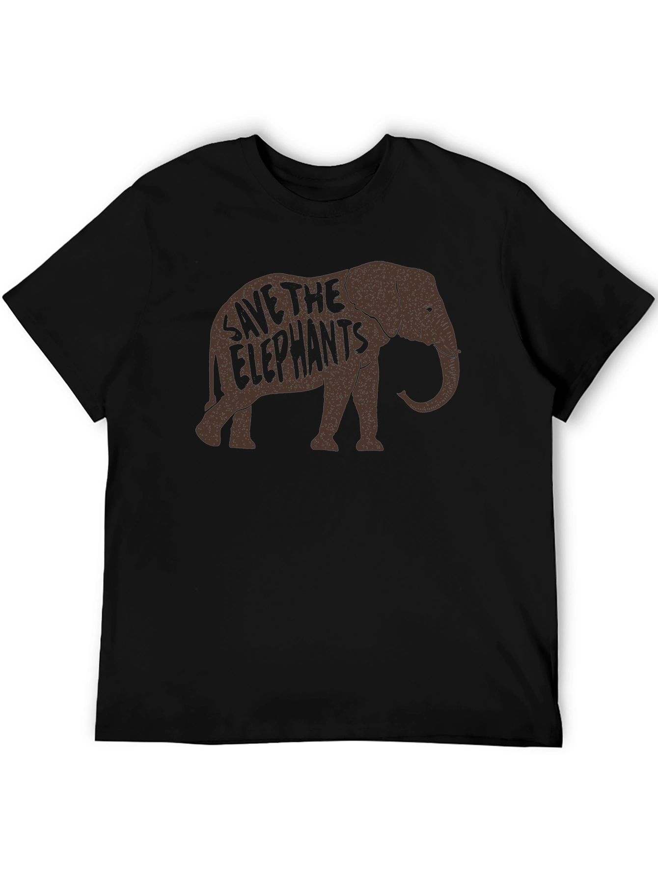 Save the Elephants Graphic Tee - Black Cotton T-Shirt