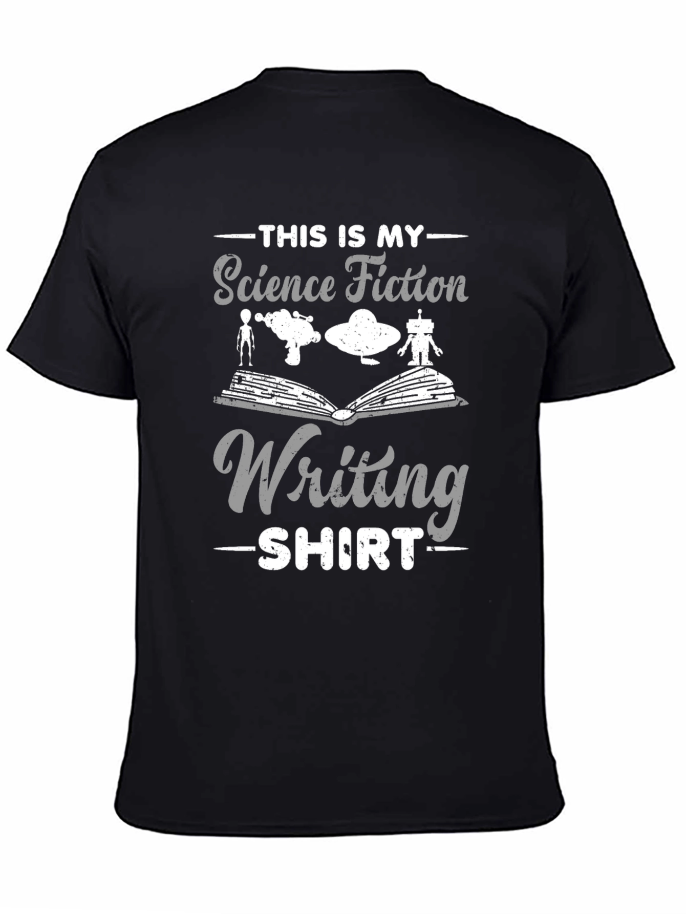 Science Fiction Writing T-Shirt - Book Alien Robot