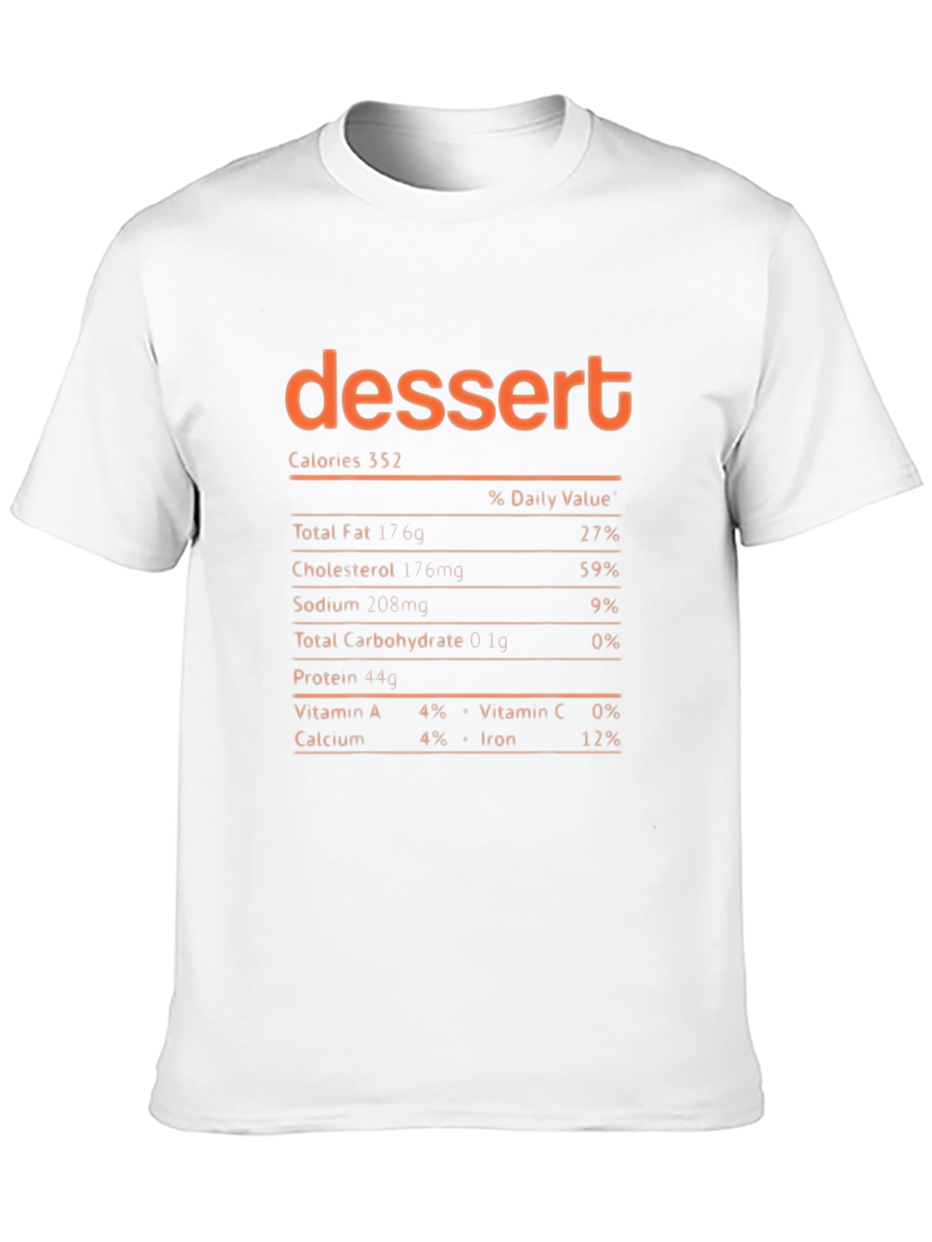 Dessert Nutrition Facts Graphic T-Shirt