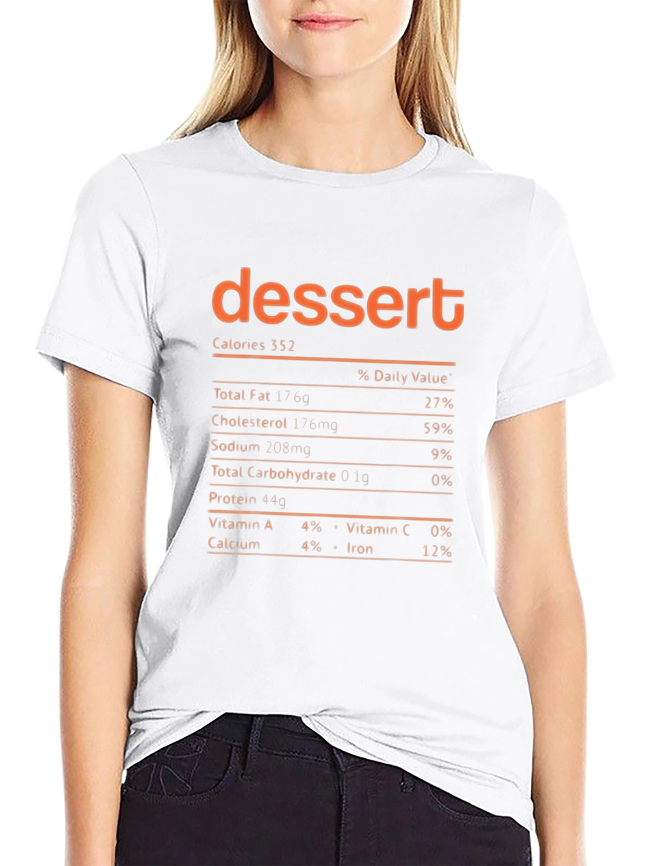 Dessert Nutrition Facts Graphic T-Shirt
