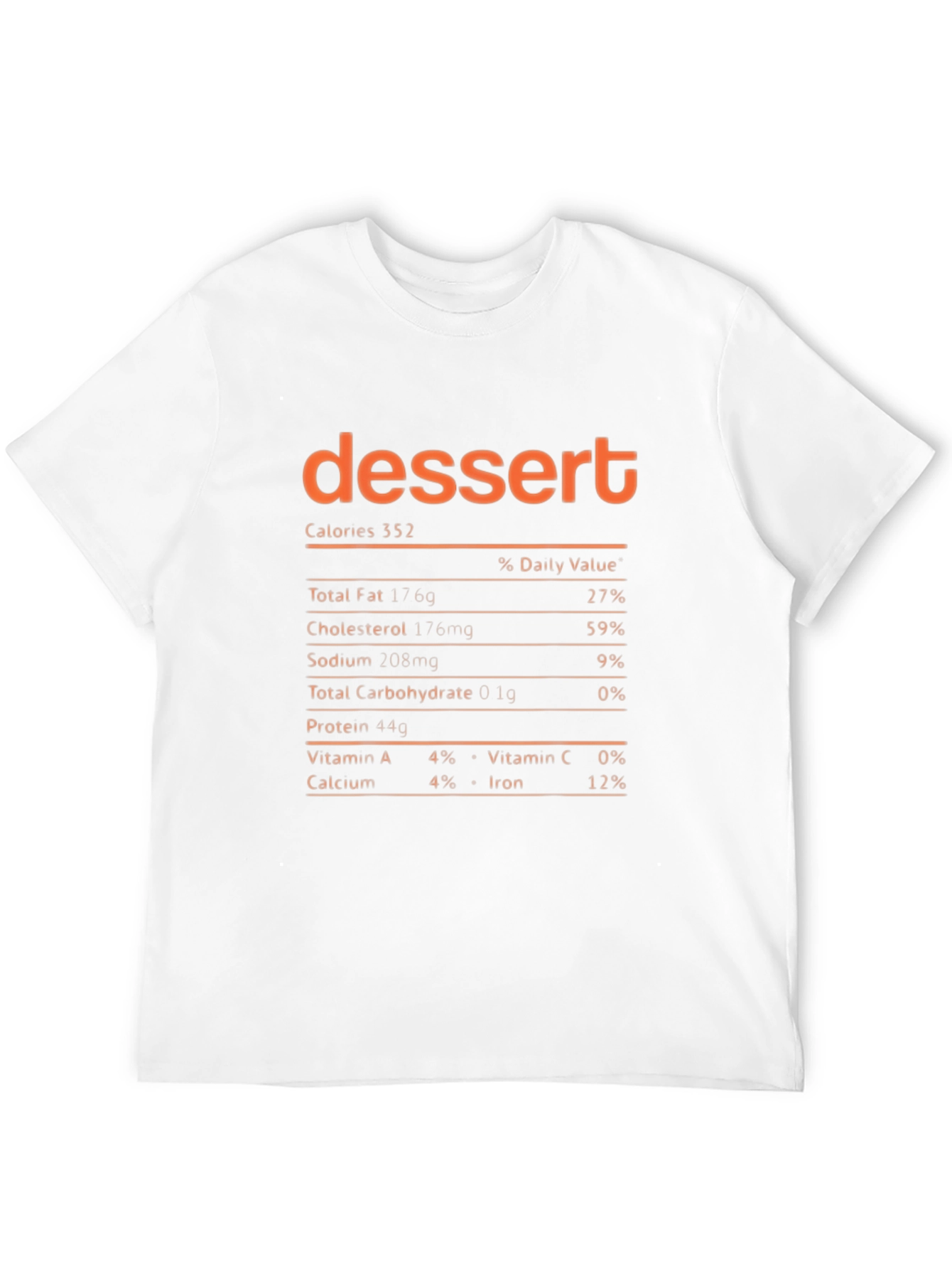 Dessert Nutrition Facts Graphic T-Shirt