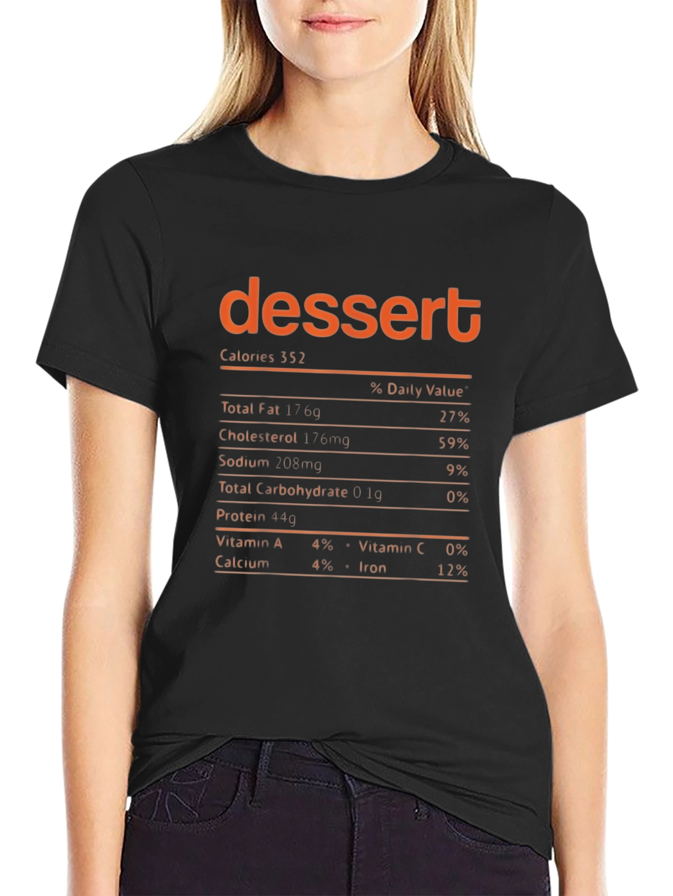 Dessert Nutrition Facts Graphic T-Shirt