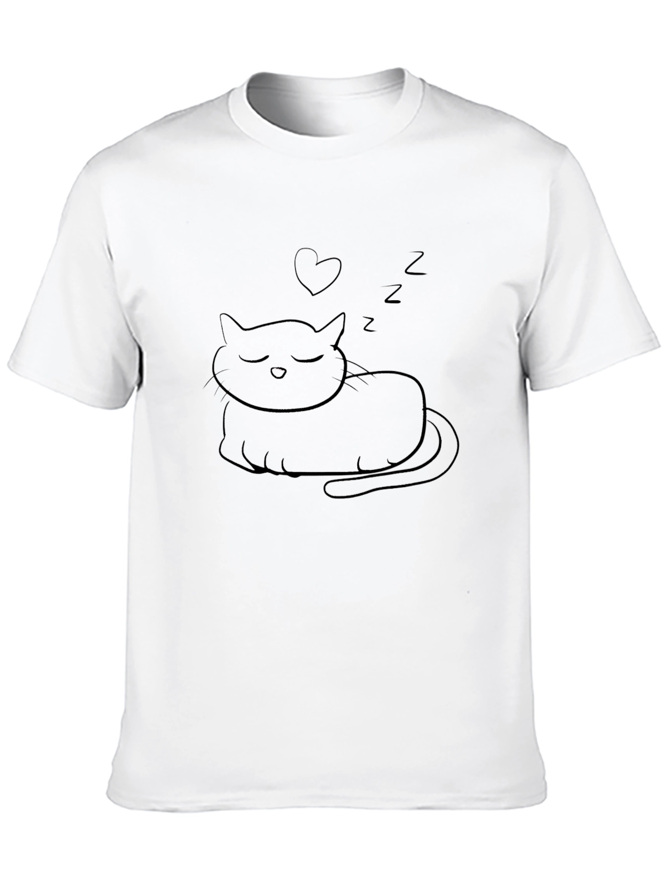 Cute Sleeping Cat T-Shirt - Unisex Black Tee