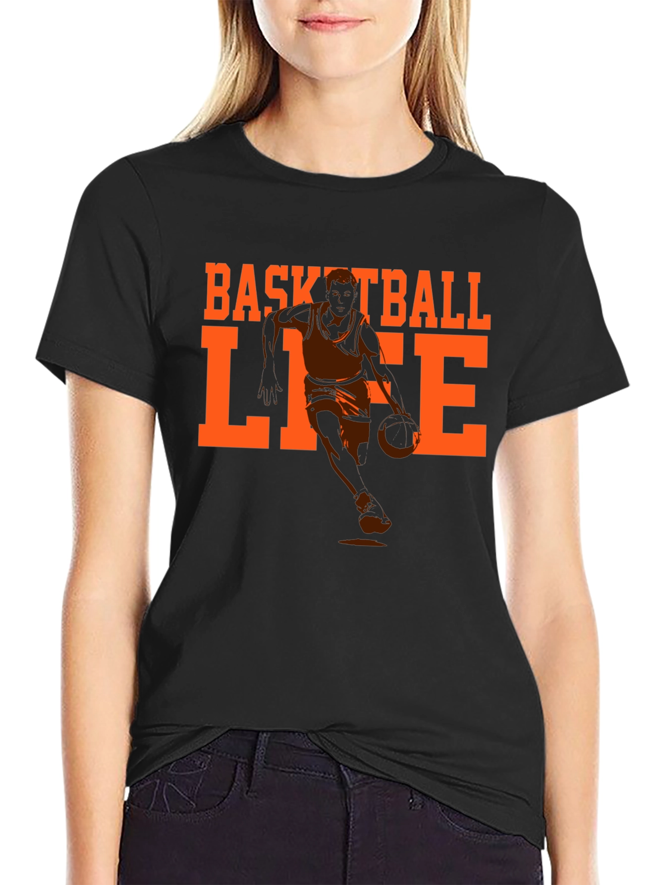 Basketball Life Graphic Tee - Black