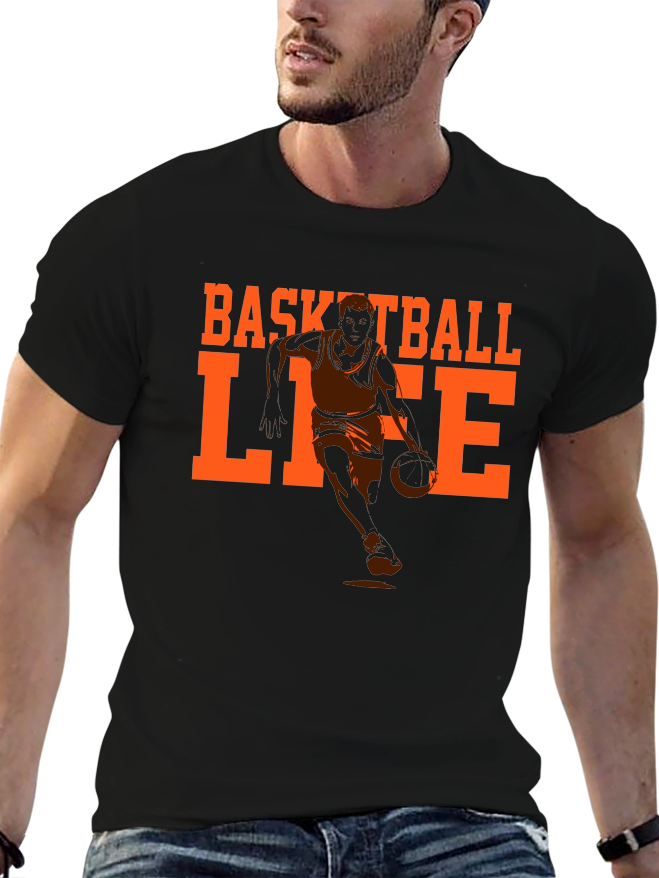 Basketball Life Graphic Tee - Black