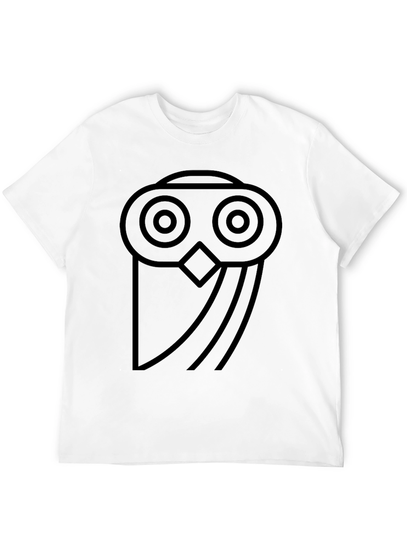 Abstract Owl Graphic Print Black Tee