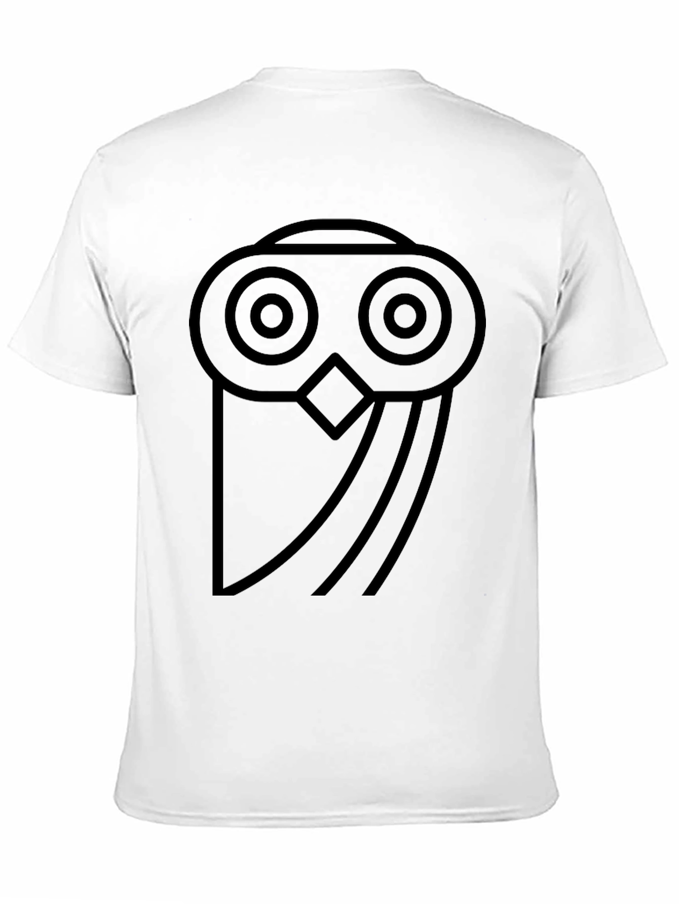 Abstract Owl Graphic Print Black Tee