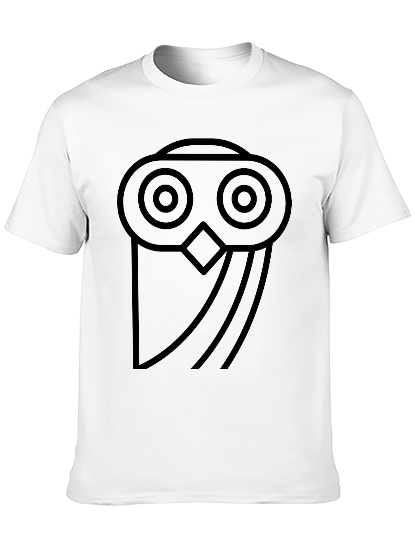 Abstract Owl Graphic Print Black Tee