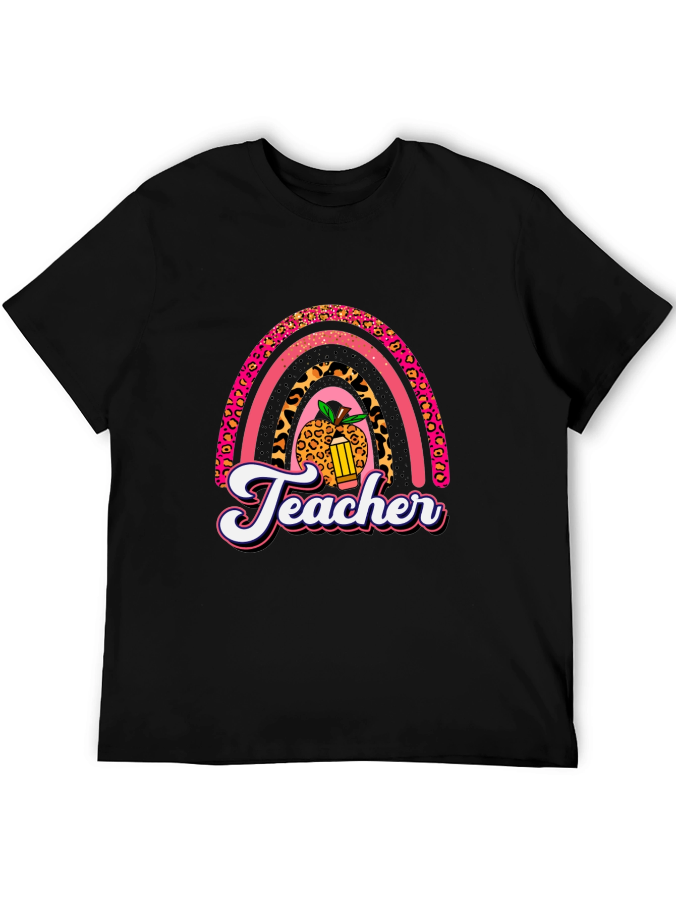 Teacher Rainbow Leopard Print T-Shirt