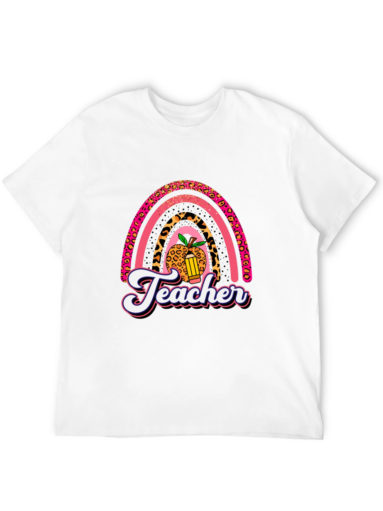 Teacher Rainbow Leopard Print T-Shirt