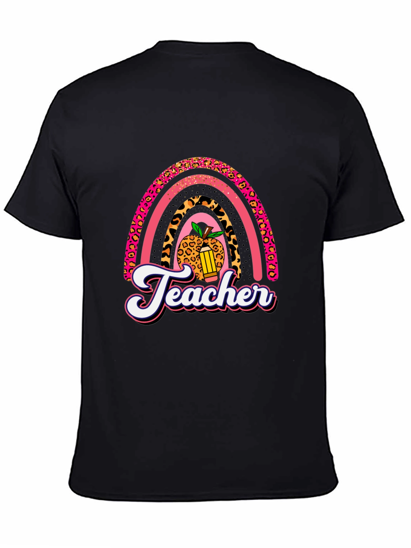 Teacher Rainbow Leopard Print T-Shirt