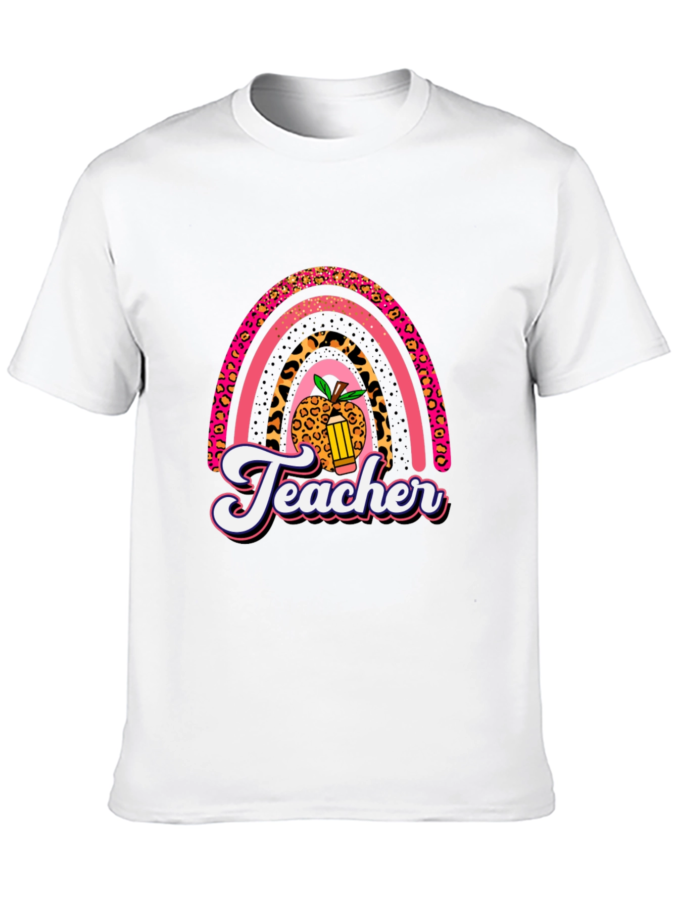Teacher Rainbow Leopard Print T-Shirt