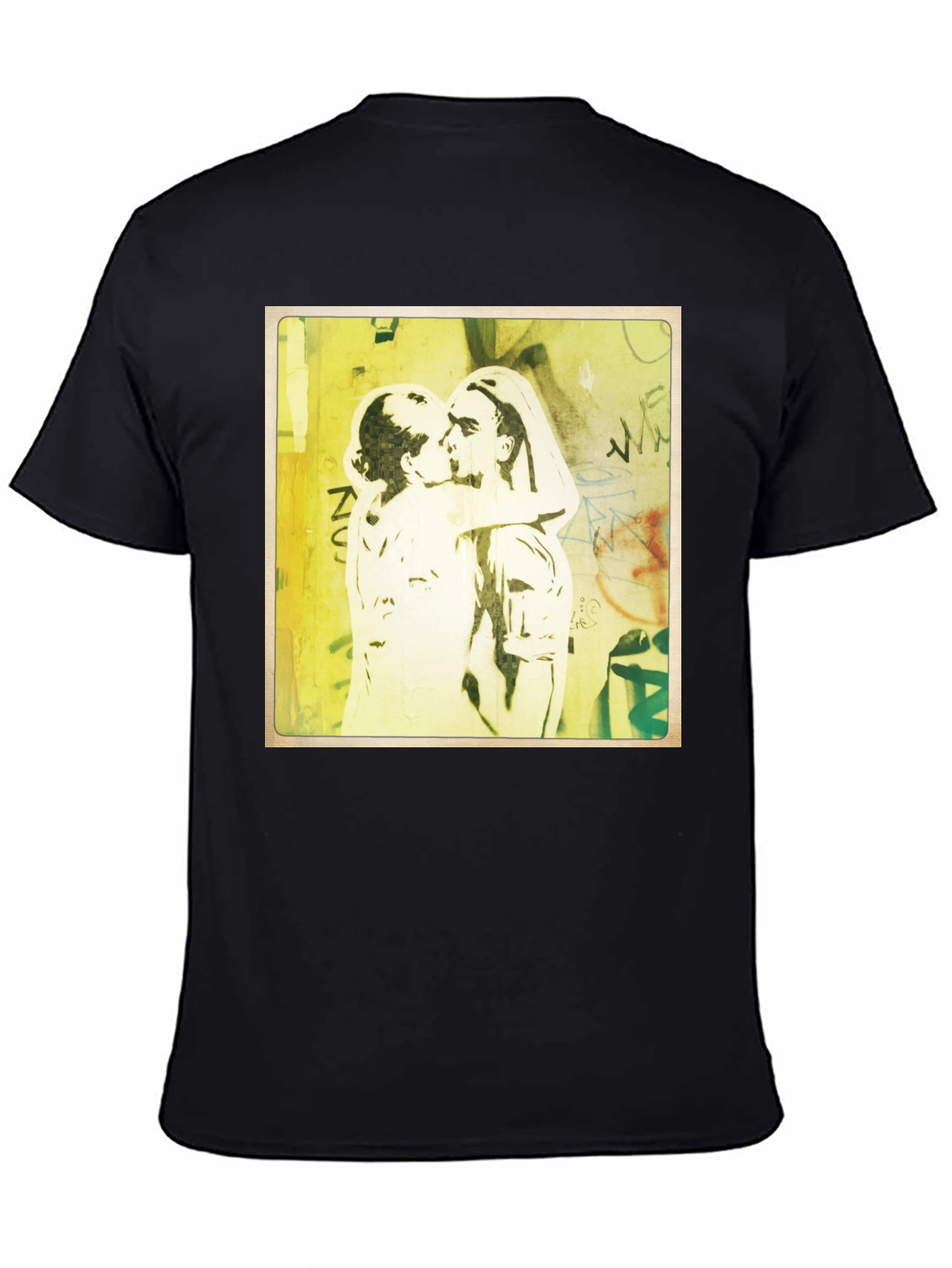 Banksy Inspired Kissing Coppers Graphic T-Shirt