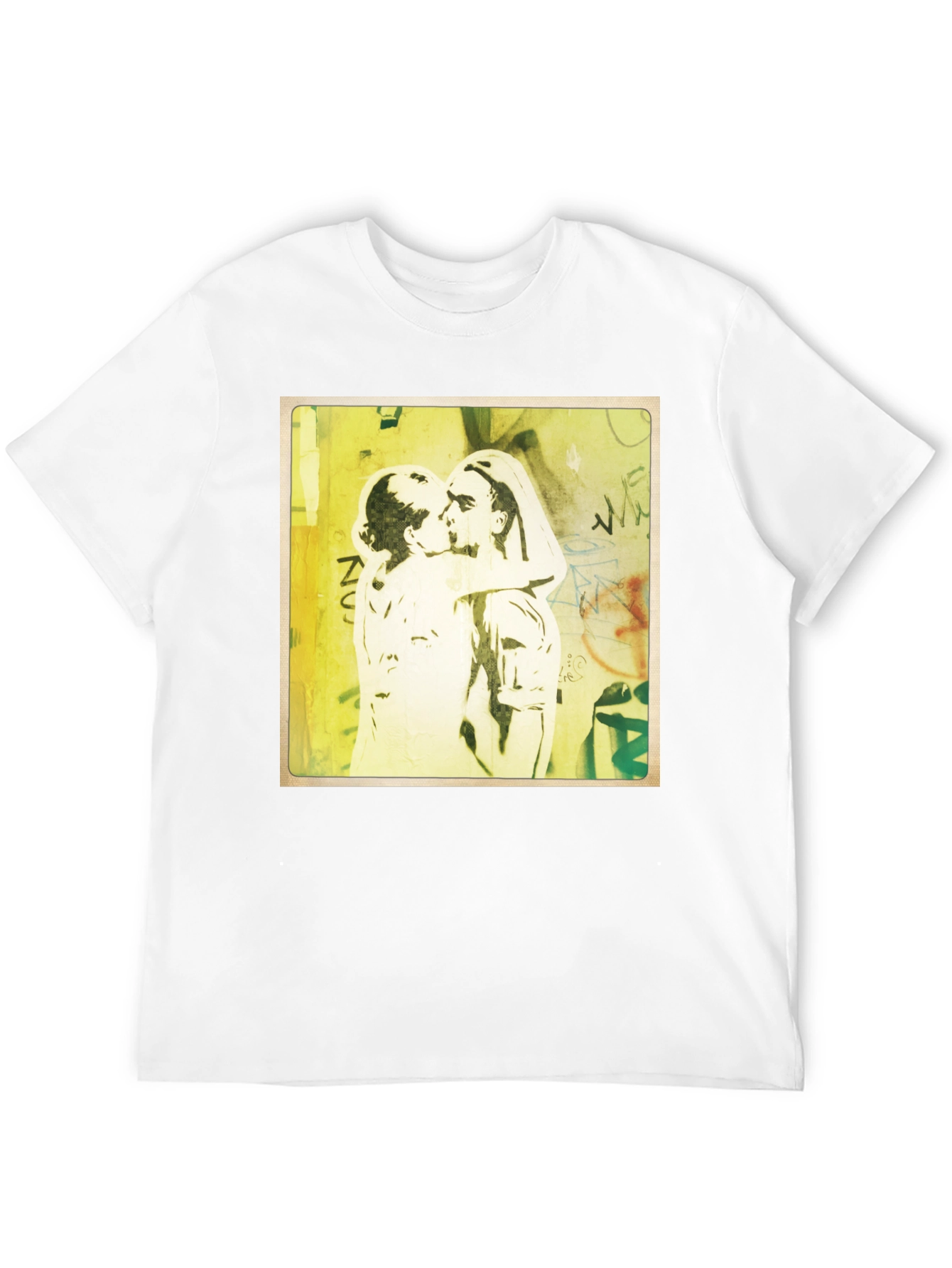 Banksy Inspired Kissing Coppers Graphic T-Shirt