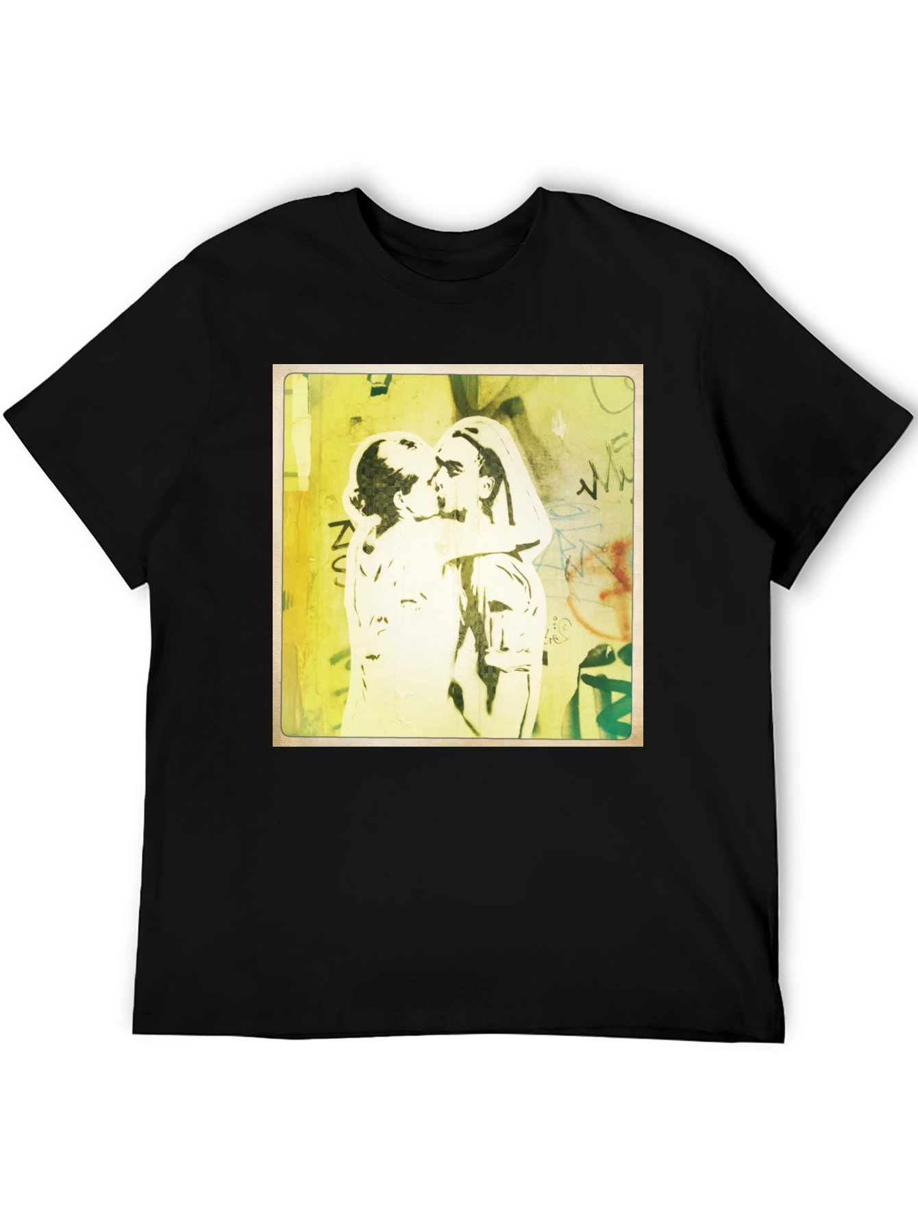 Banksy Inspired Kissing Coppers Graphic T-Shirt