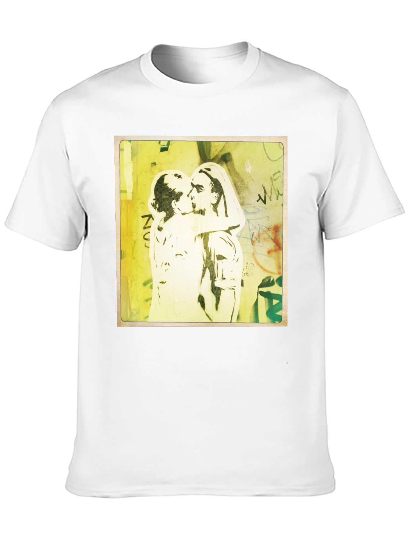 Banksy Inspired Kissing Coppers Graphic T-Shirt