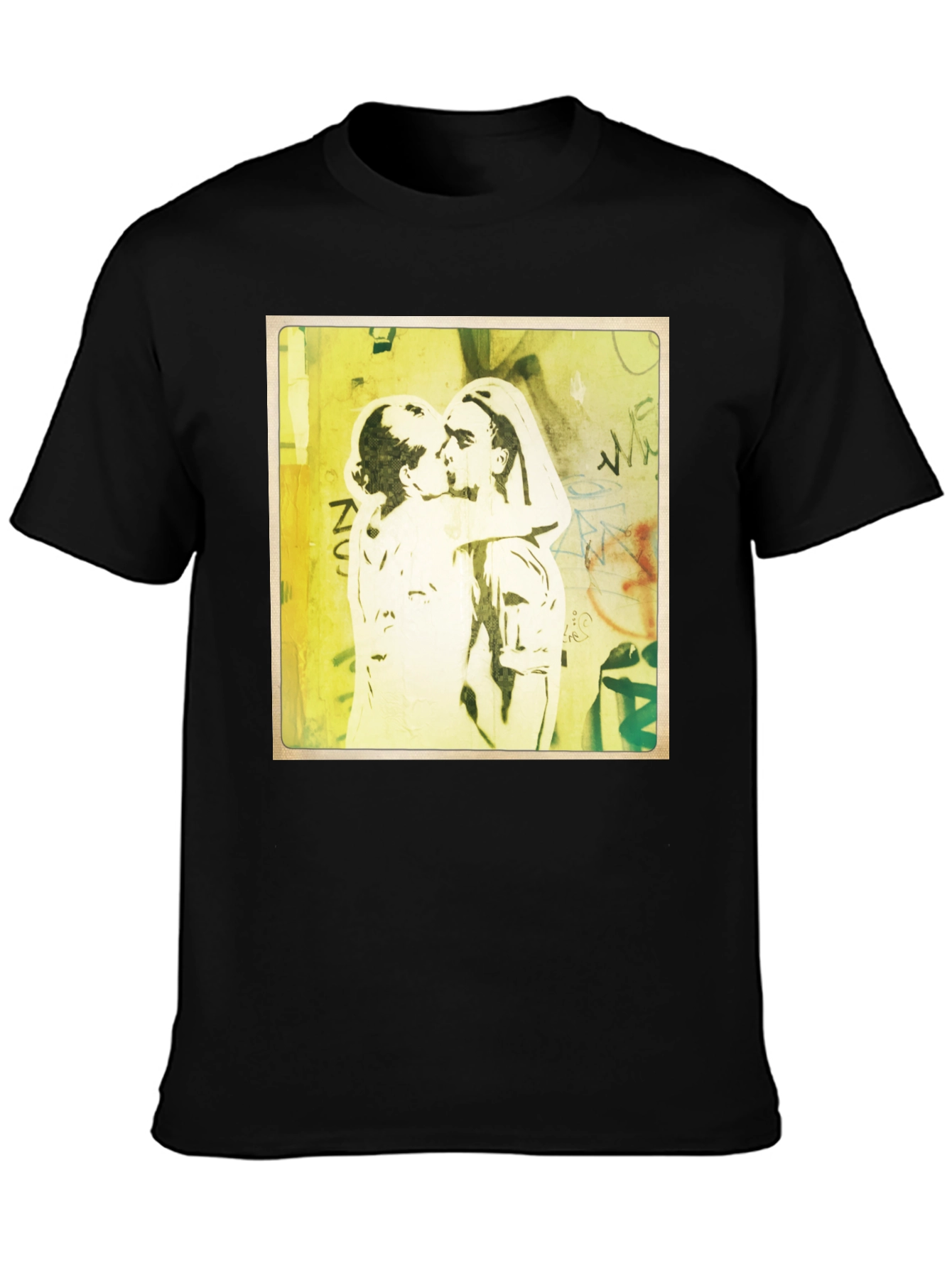 Banksy Inspired Kissing Coppers Graphic T-Shirt