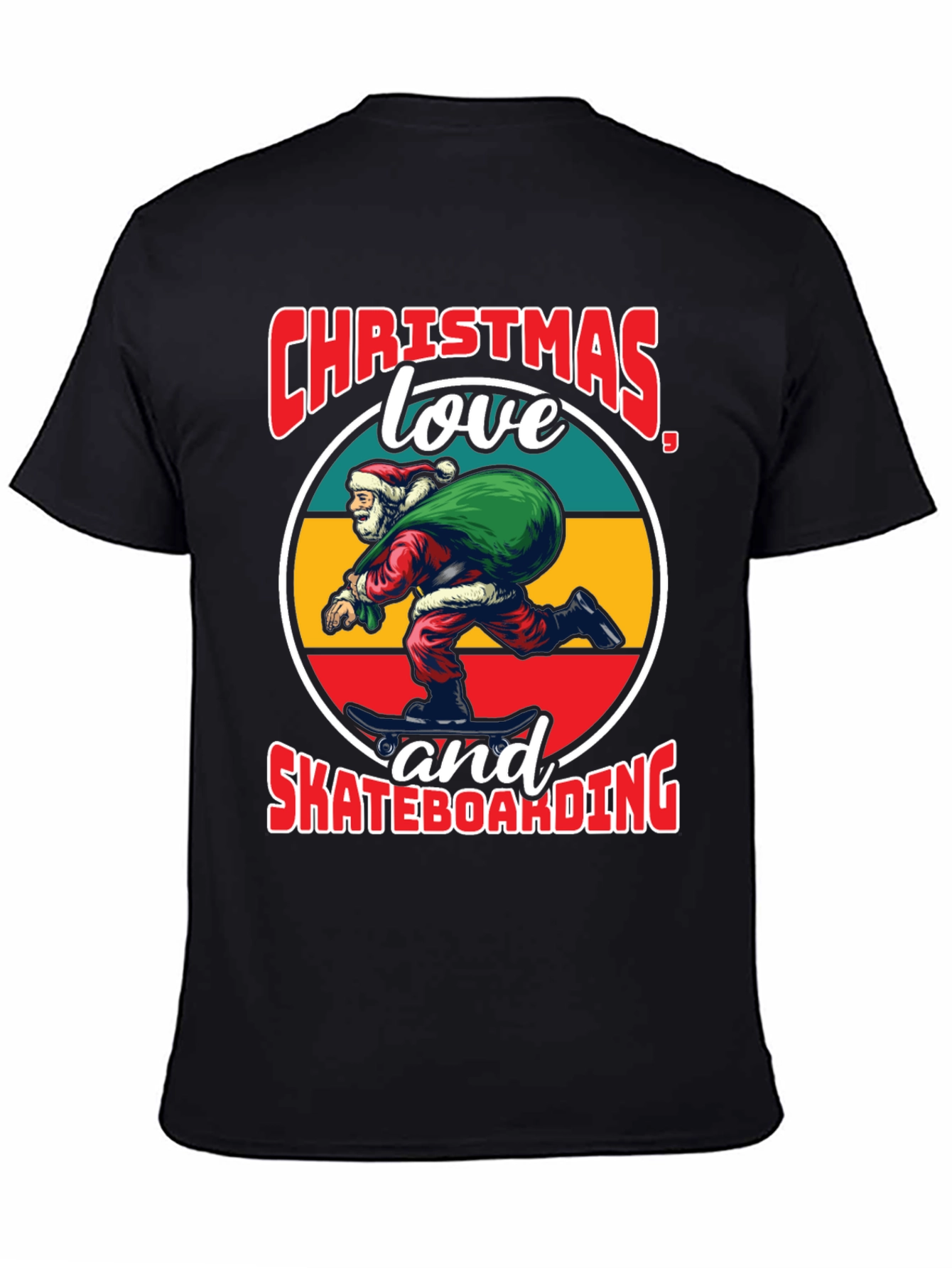 Christmas Santa Skateboarding T-Shirt
