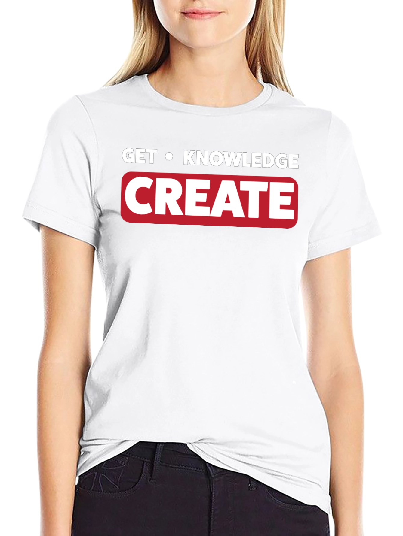 Get Knowledge Create T-Shirt - Black