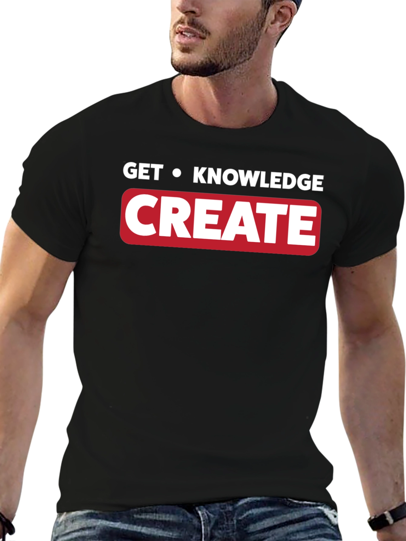 Get Knowledge Create T-Shirt - Black