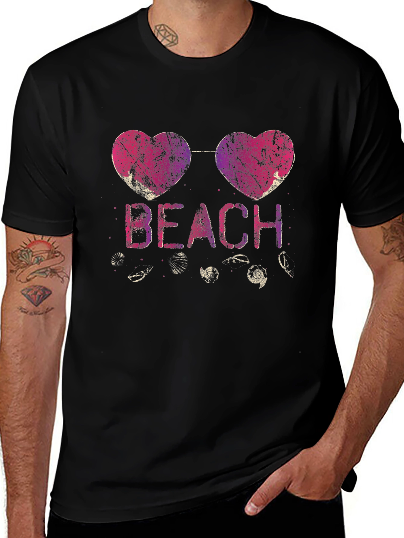 Beach Heart Sunglasses Graphic Tee