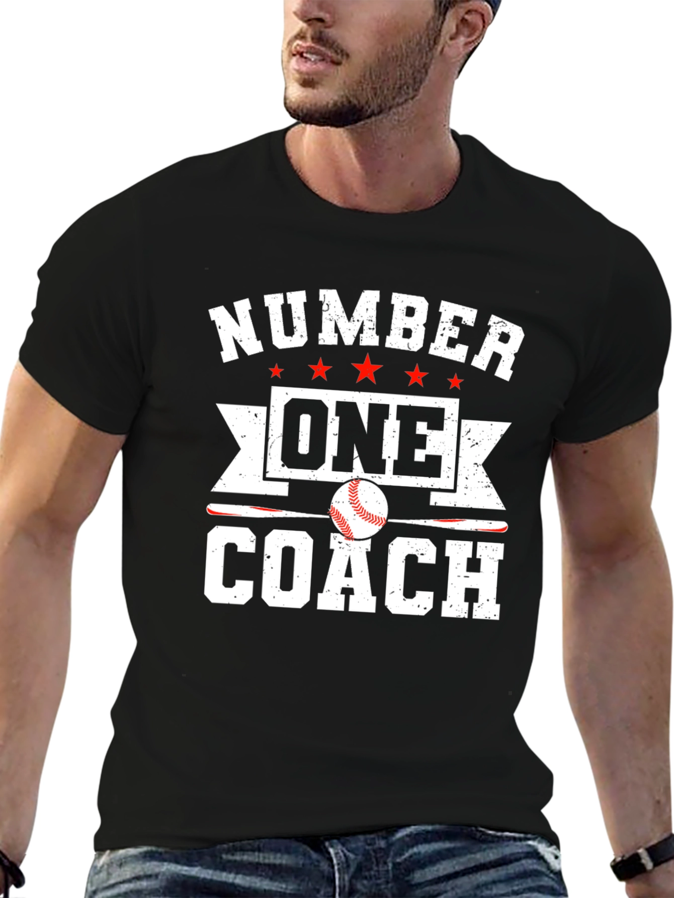 Number One Baseball Coach Graphic T-Shirt