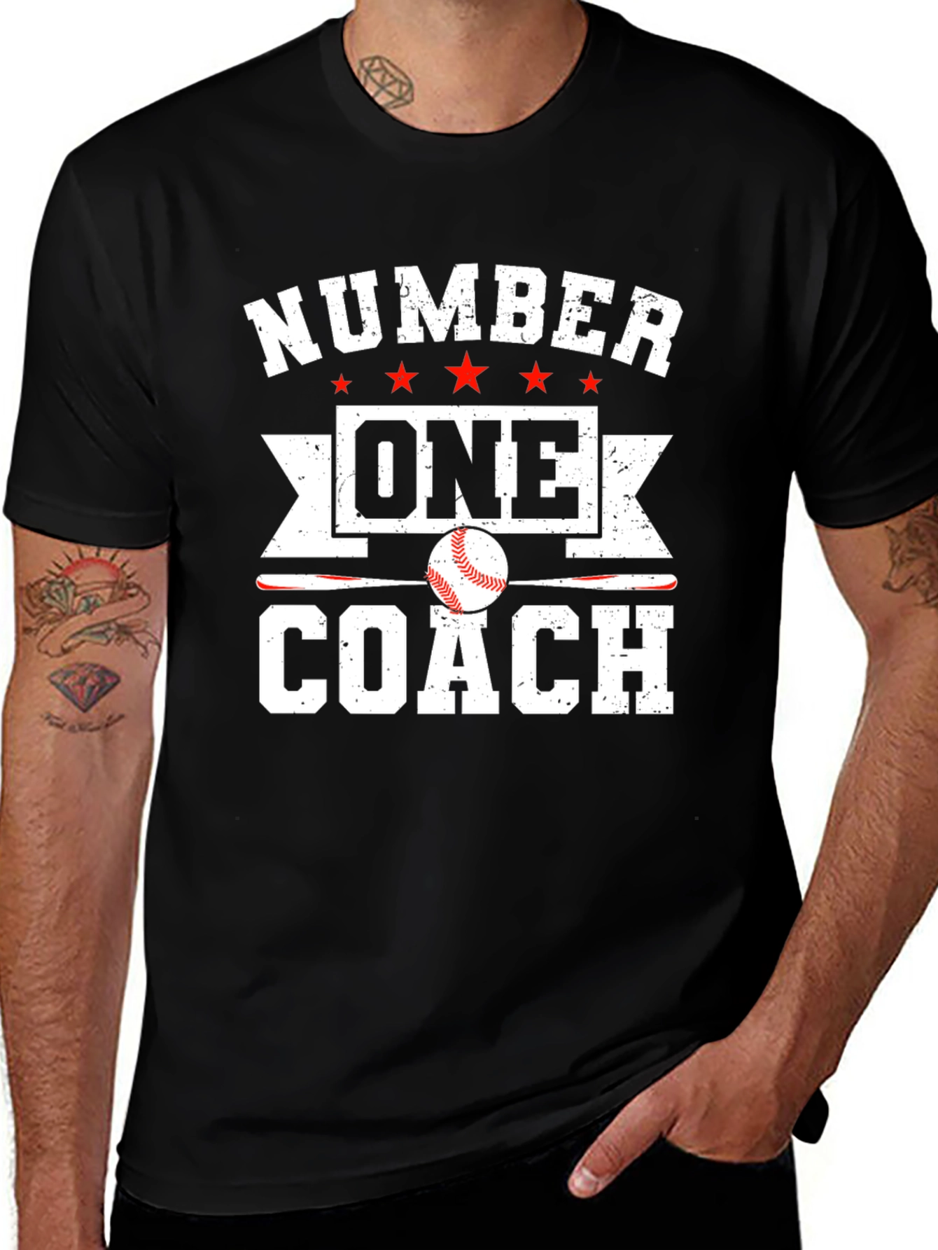 Number One Baseball Coach Graphic T-Shirt