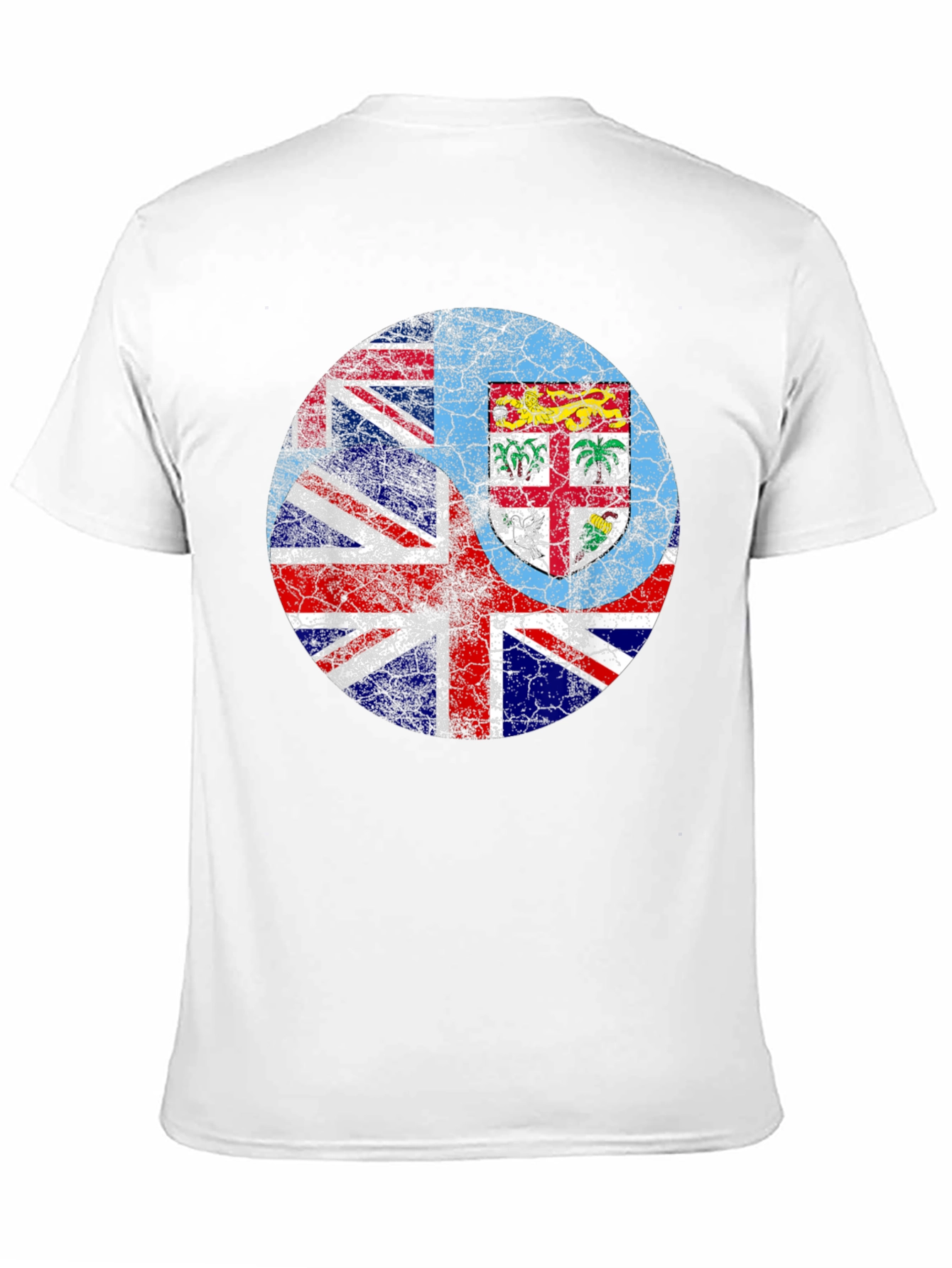 Fiji Flag Grunge Graphic Black T-Shirt