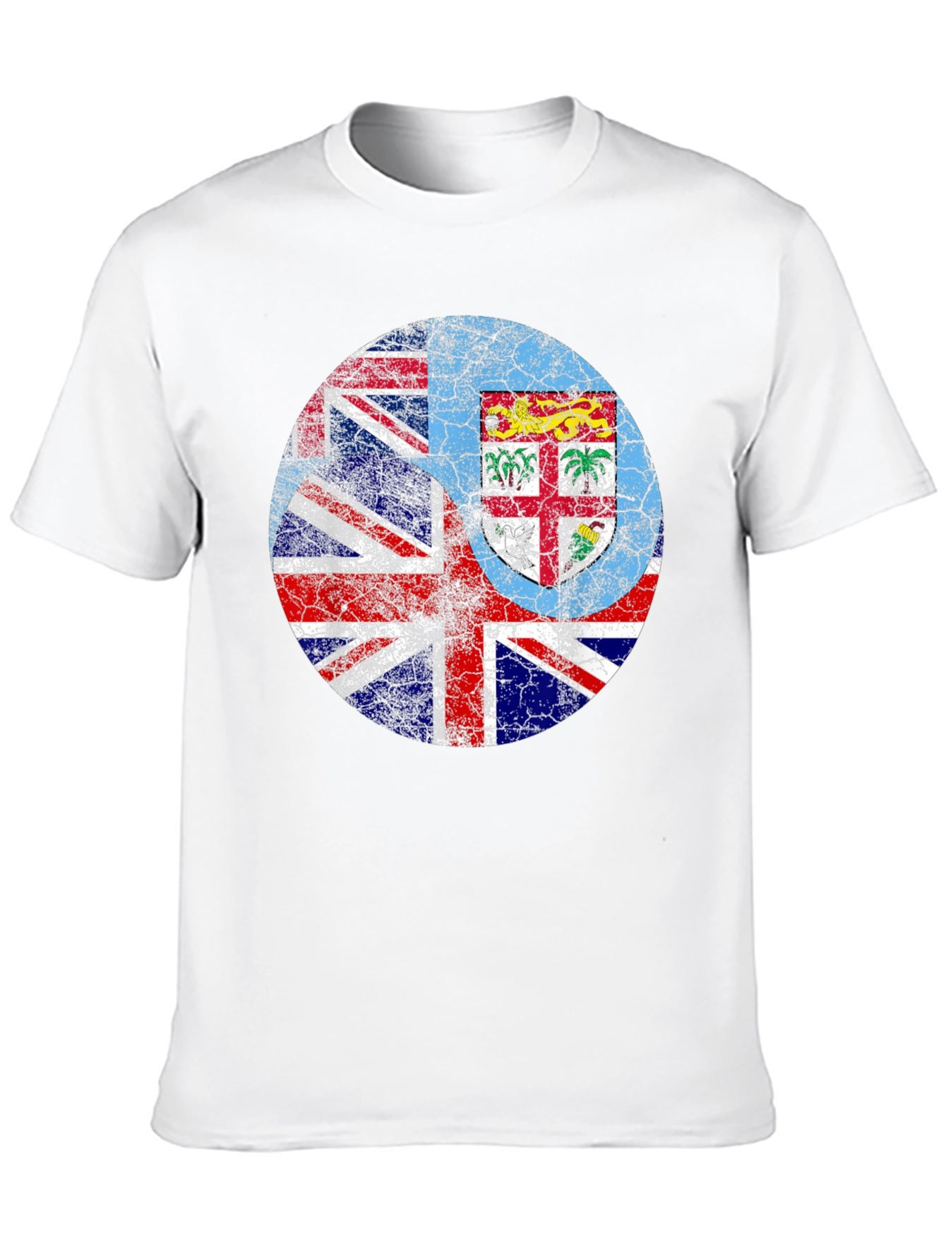 Fiji Flag Grunge Graphic Black T-Shirt